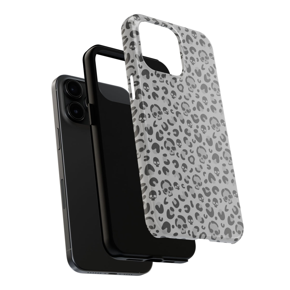 Skull Cheetah Grey Leopard Phone Case