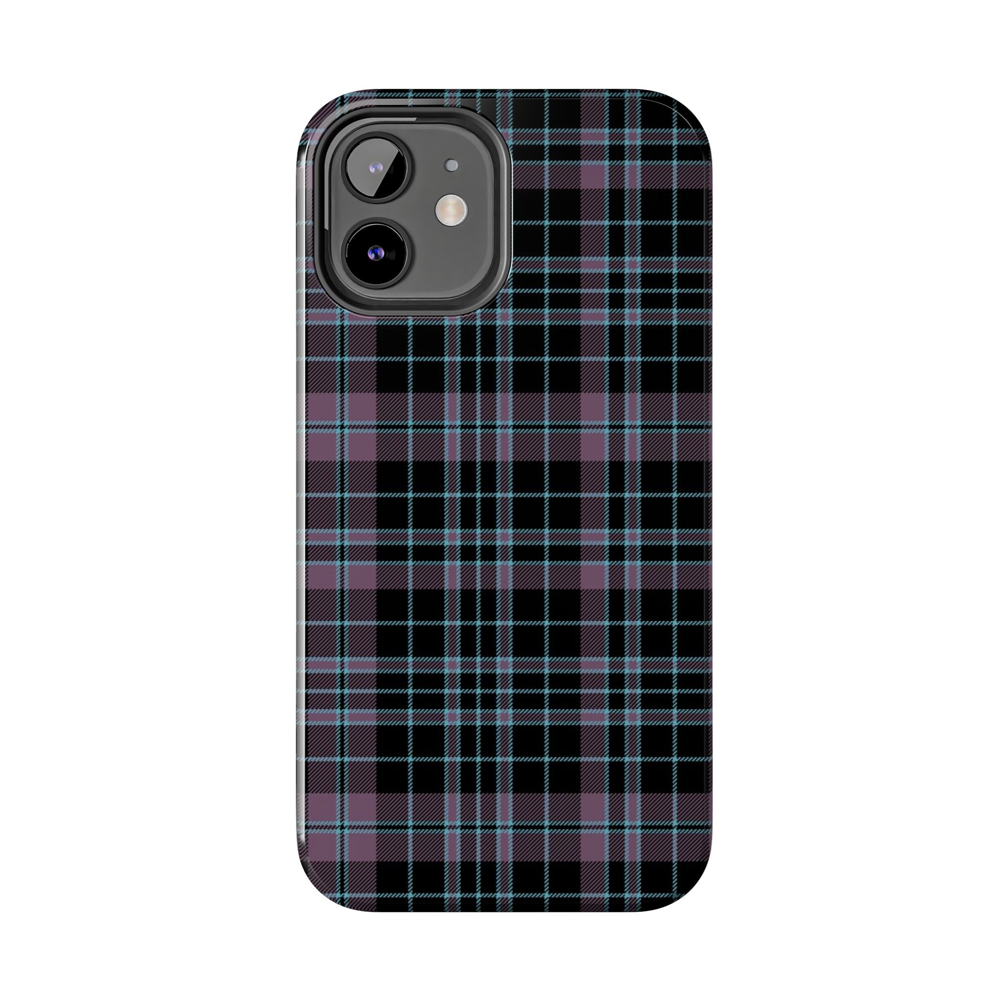 Punk Purple and Blue Plaid Phone Case