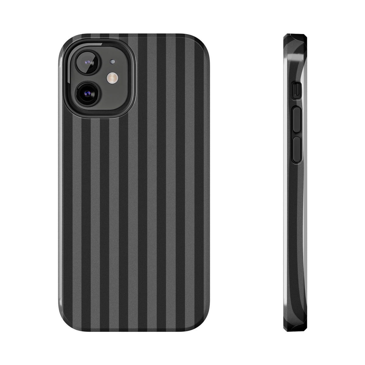 Dark Grey and Black Stripes Phone Case