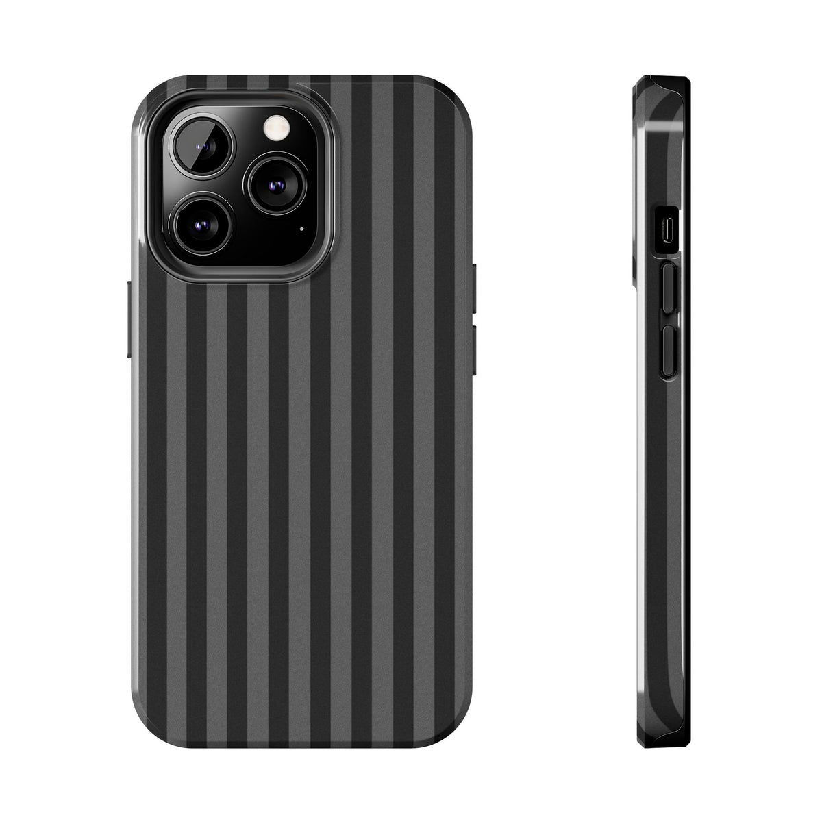 Dark Grey and Black Stripes Phone Case