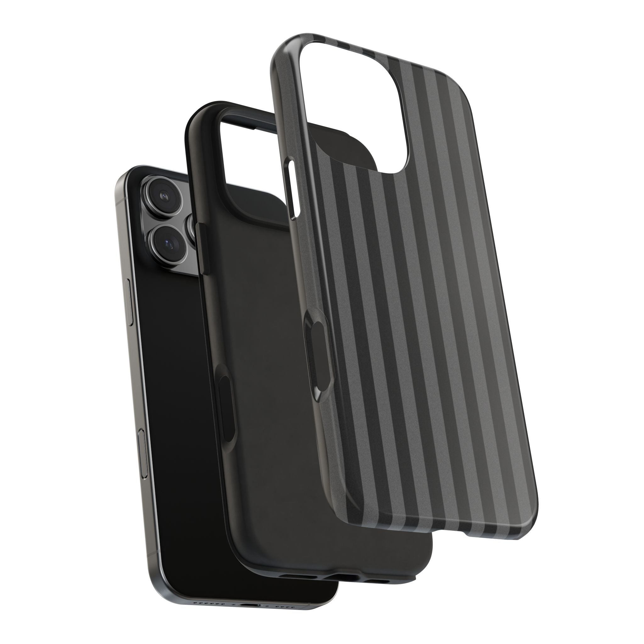 Dark Grey and Black Stripes Phone Case