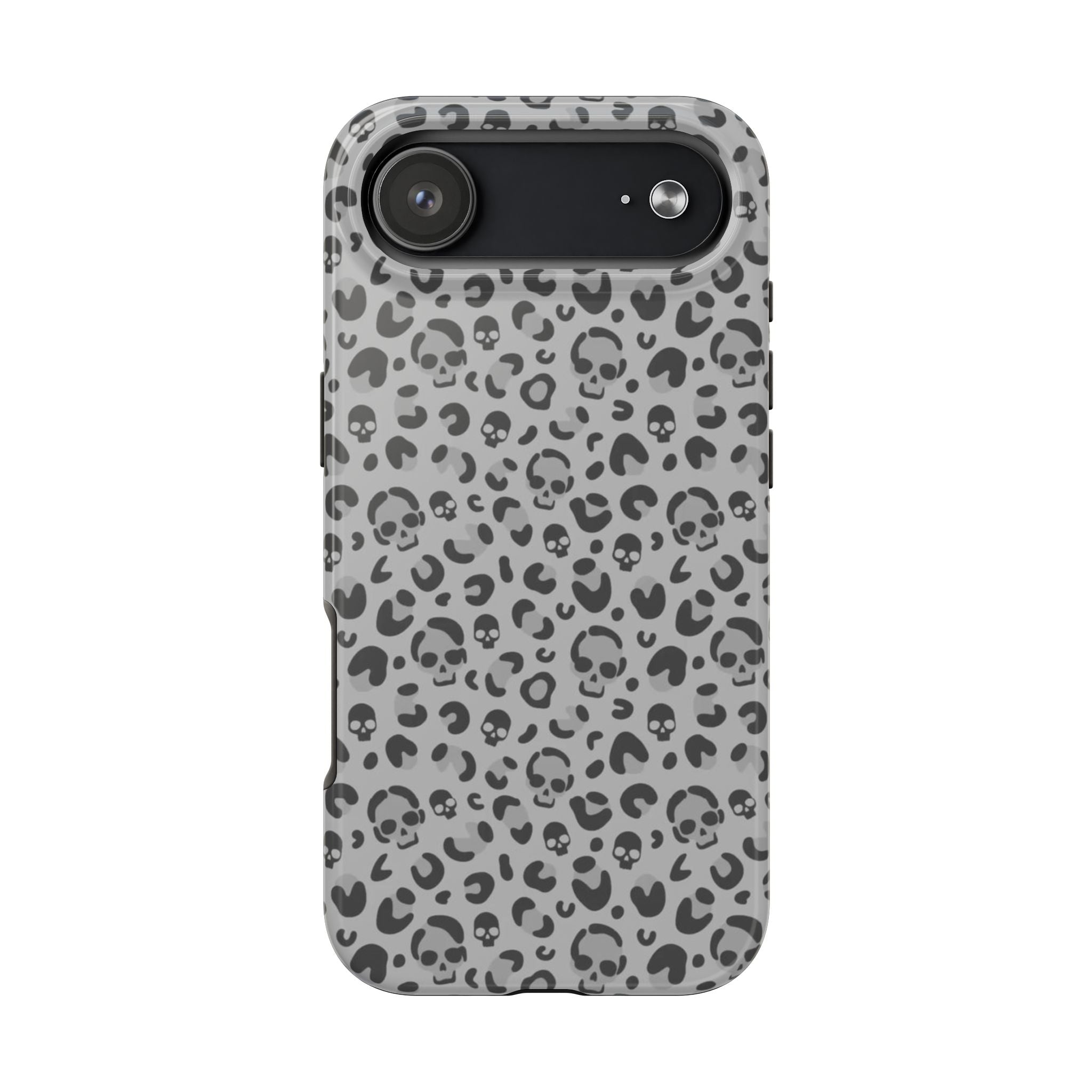 Skull Cheetah Grey Leopard Phone Case