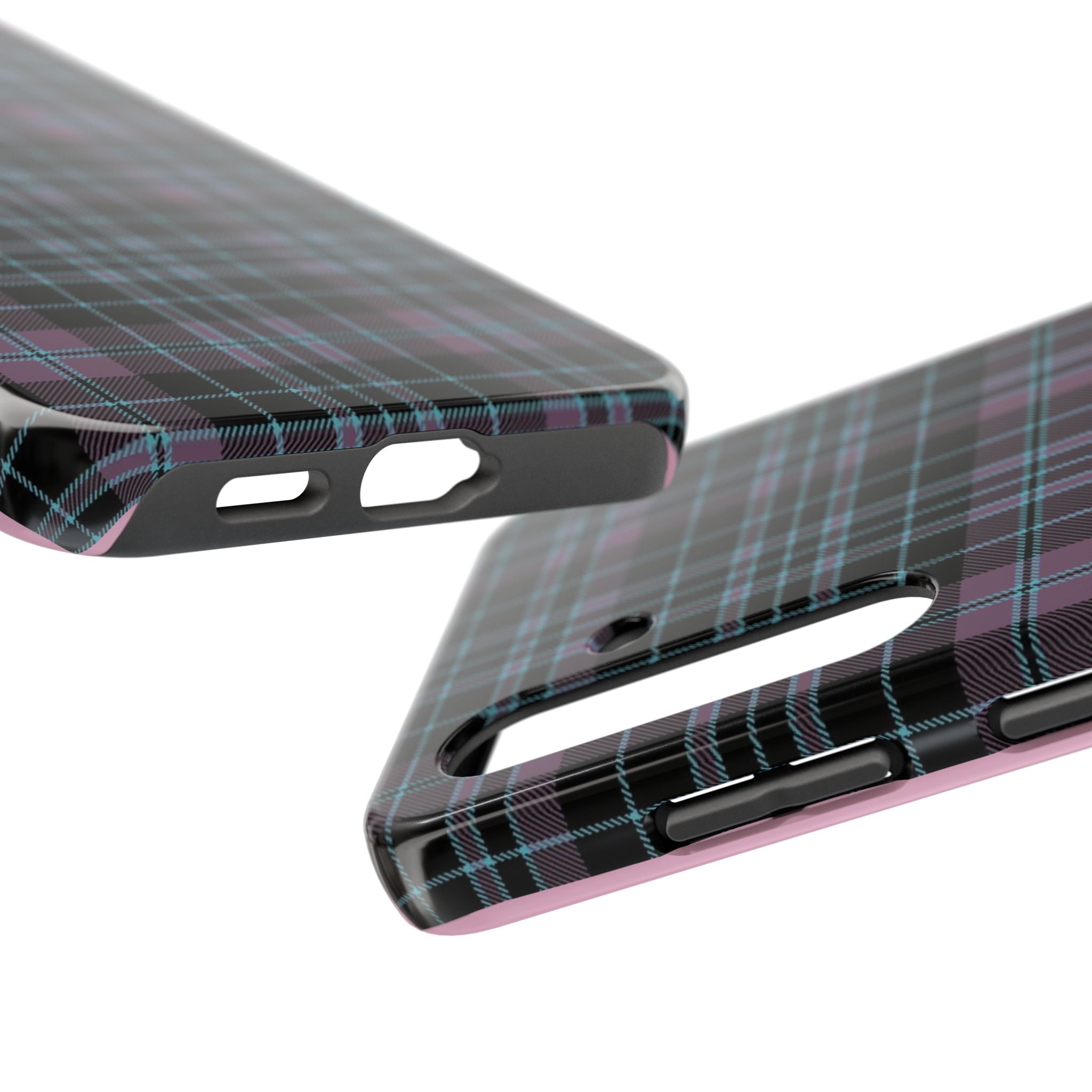 Punk Purple and Blue Plaid Phone Case