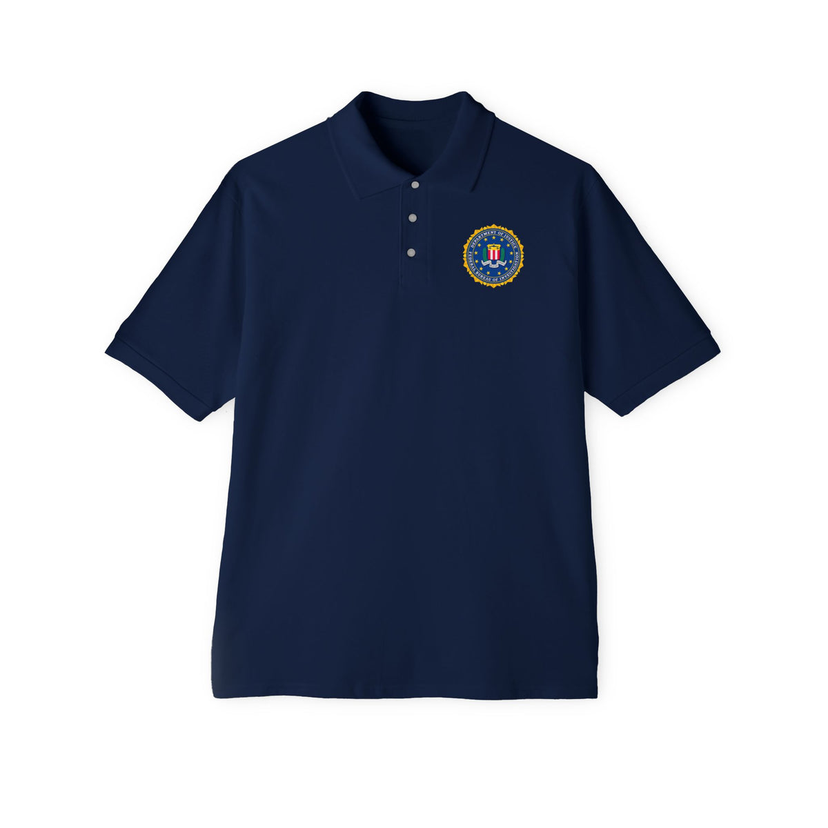 FBI Custom Halloween Polo Shirt Badge Logos on Front and Back - Men's Piqué Polo
