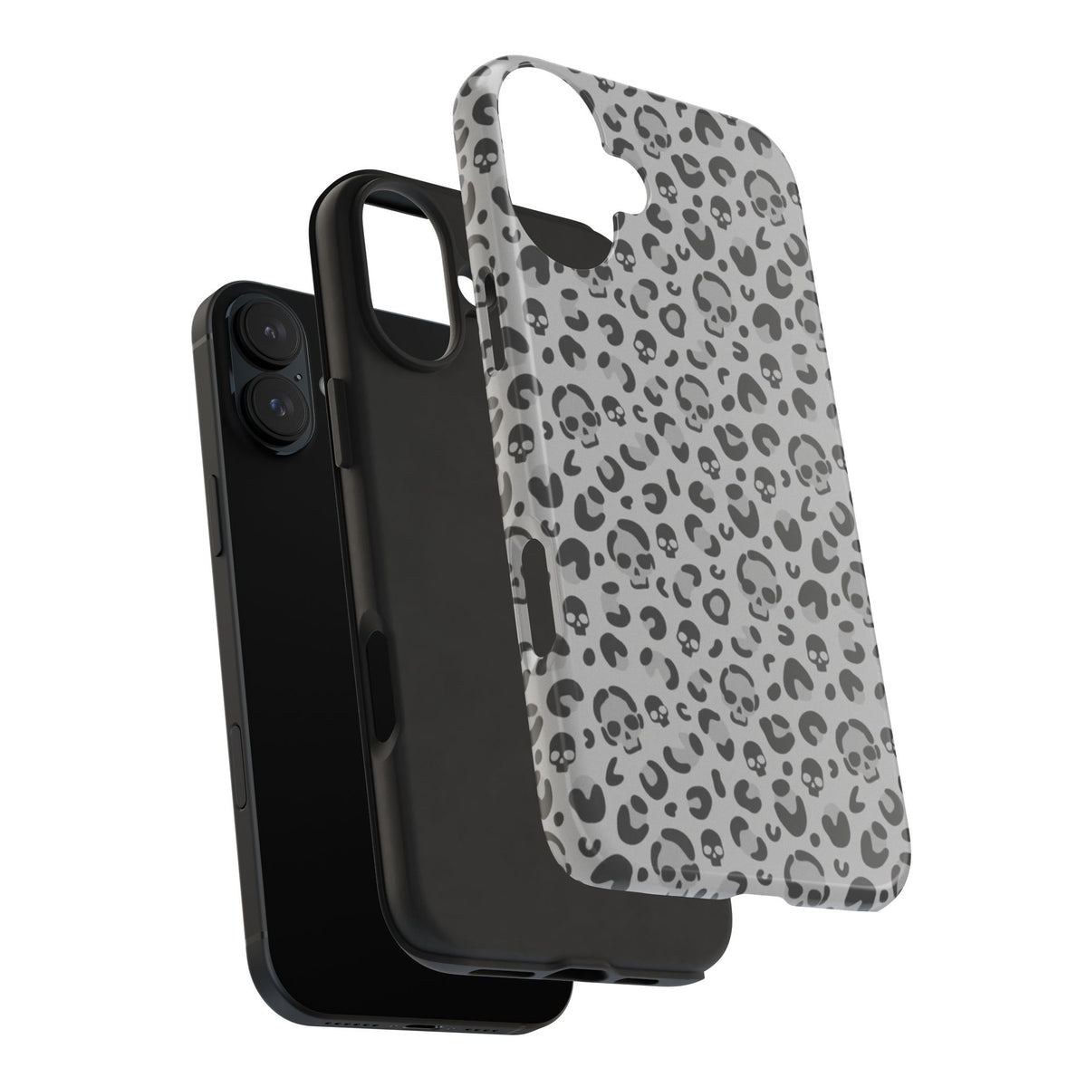 Skull Cheetah Grey Leopard Phone Case