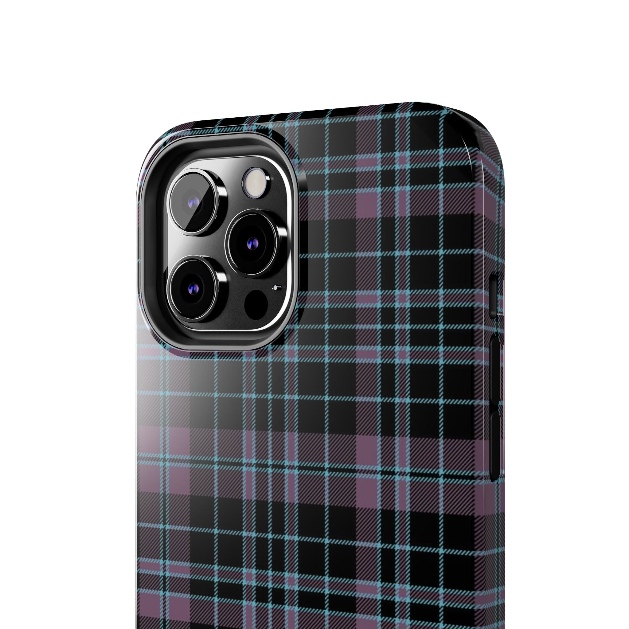 Punk Purple and Blue Plaid Phone Case
