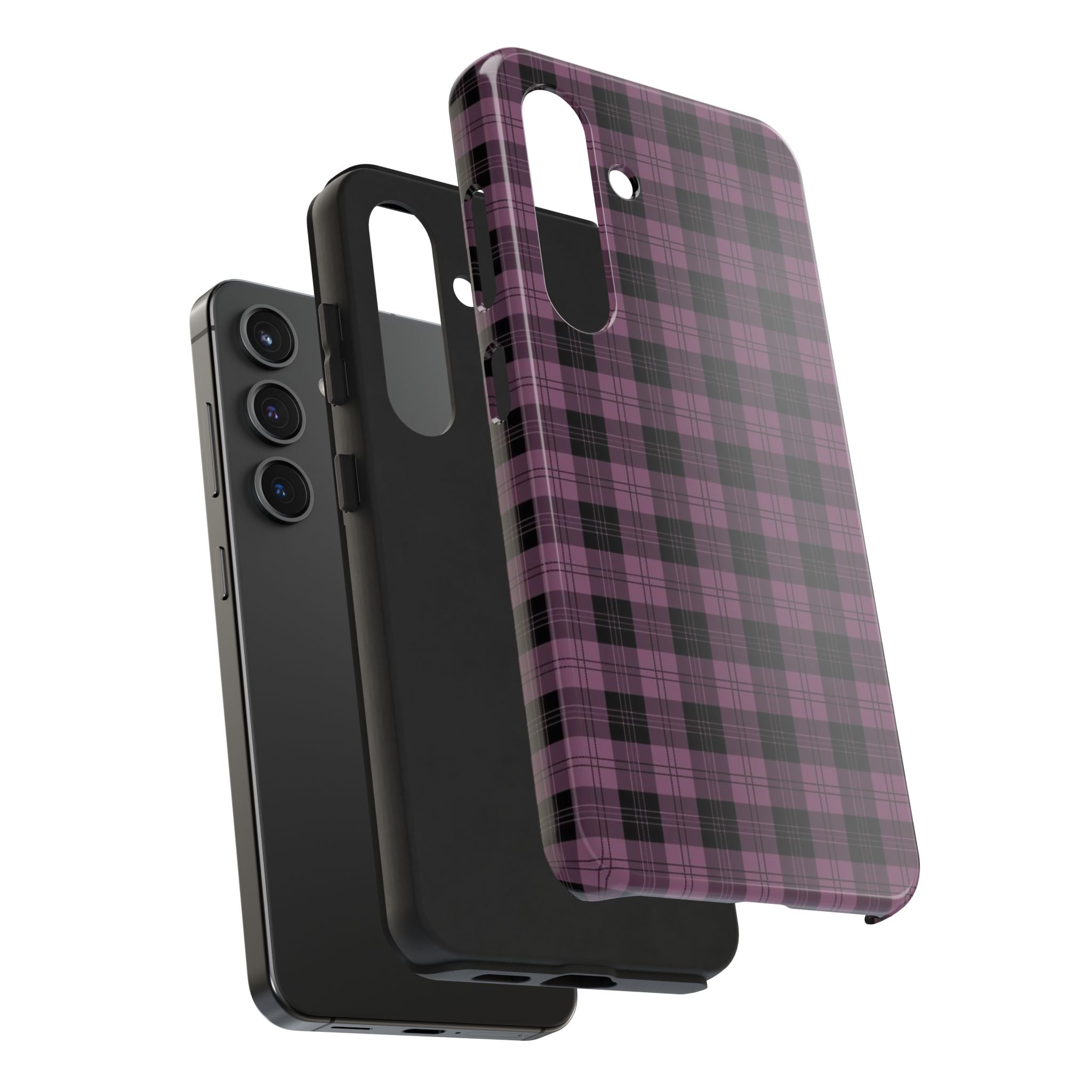 Emo Dark Pink Gingham Plaid Phone Case  - Tough Impact-Resistant Case