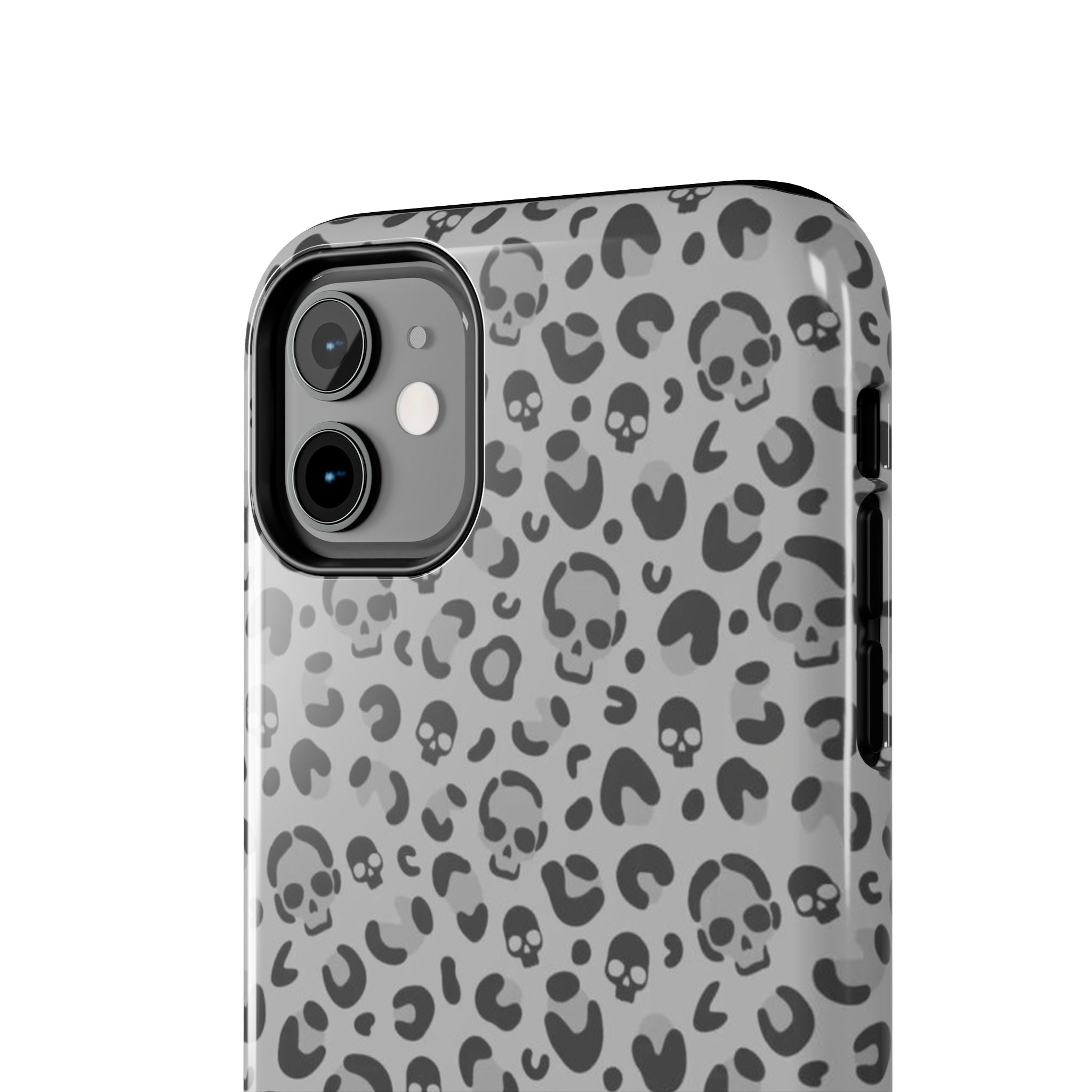 Skull Cheetah Grey Leopard Phone Case