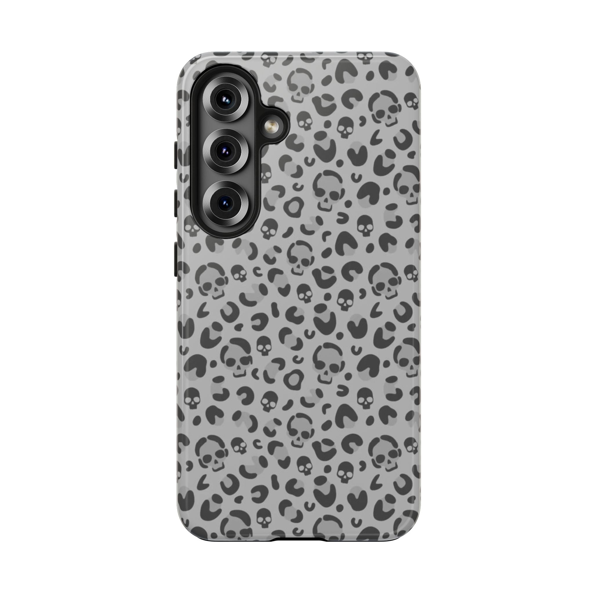 Skull Cheetah Grey Leopard Phone Case