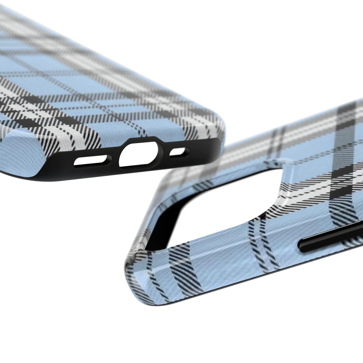 Light Baby Blue Gingham Plaid Phone Case