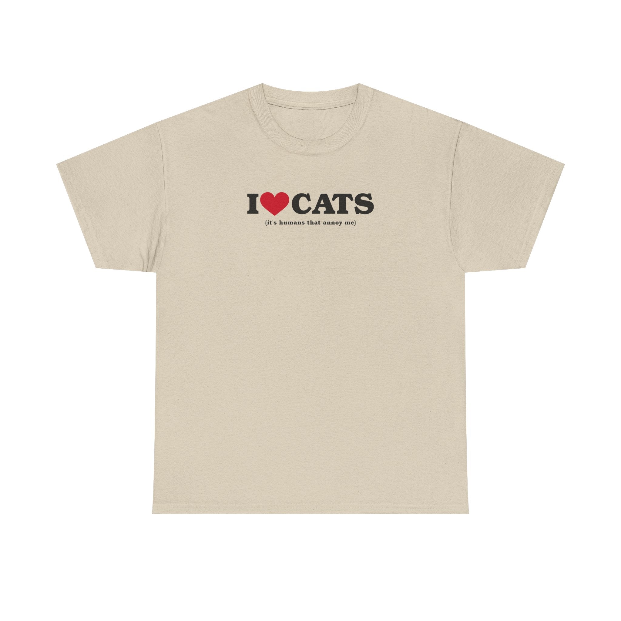 I Heart Cats (It's Humans That Annoy Me) 100% Cotton Tee