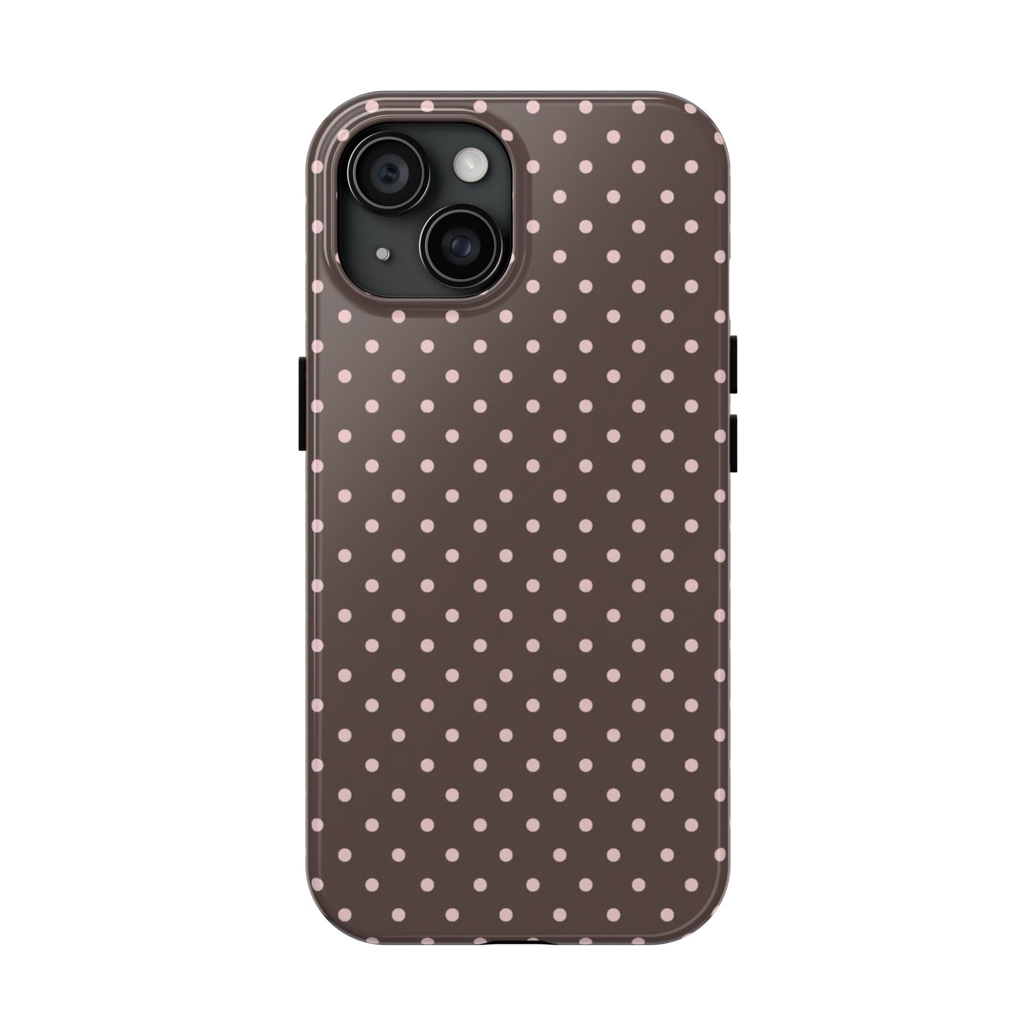 Brown with Pink Dots Phone Case  - Tough Impact-Resistant Case