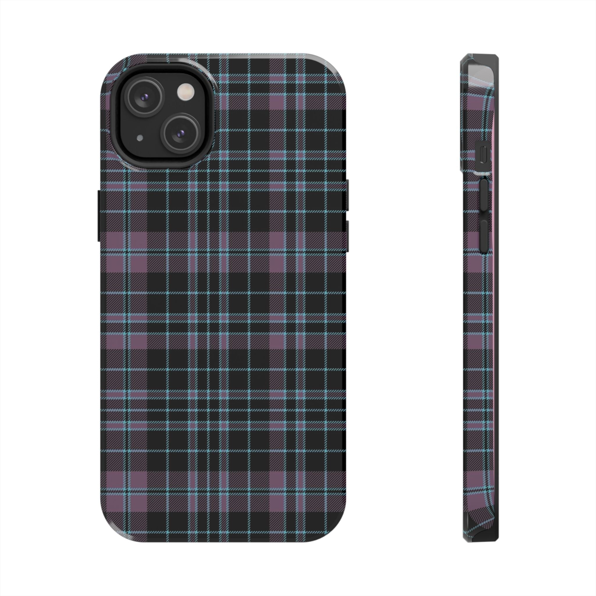 Punk Purple and Blue Plaid Phone Case