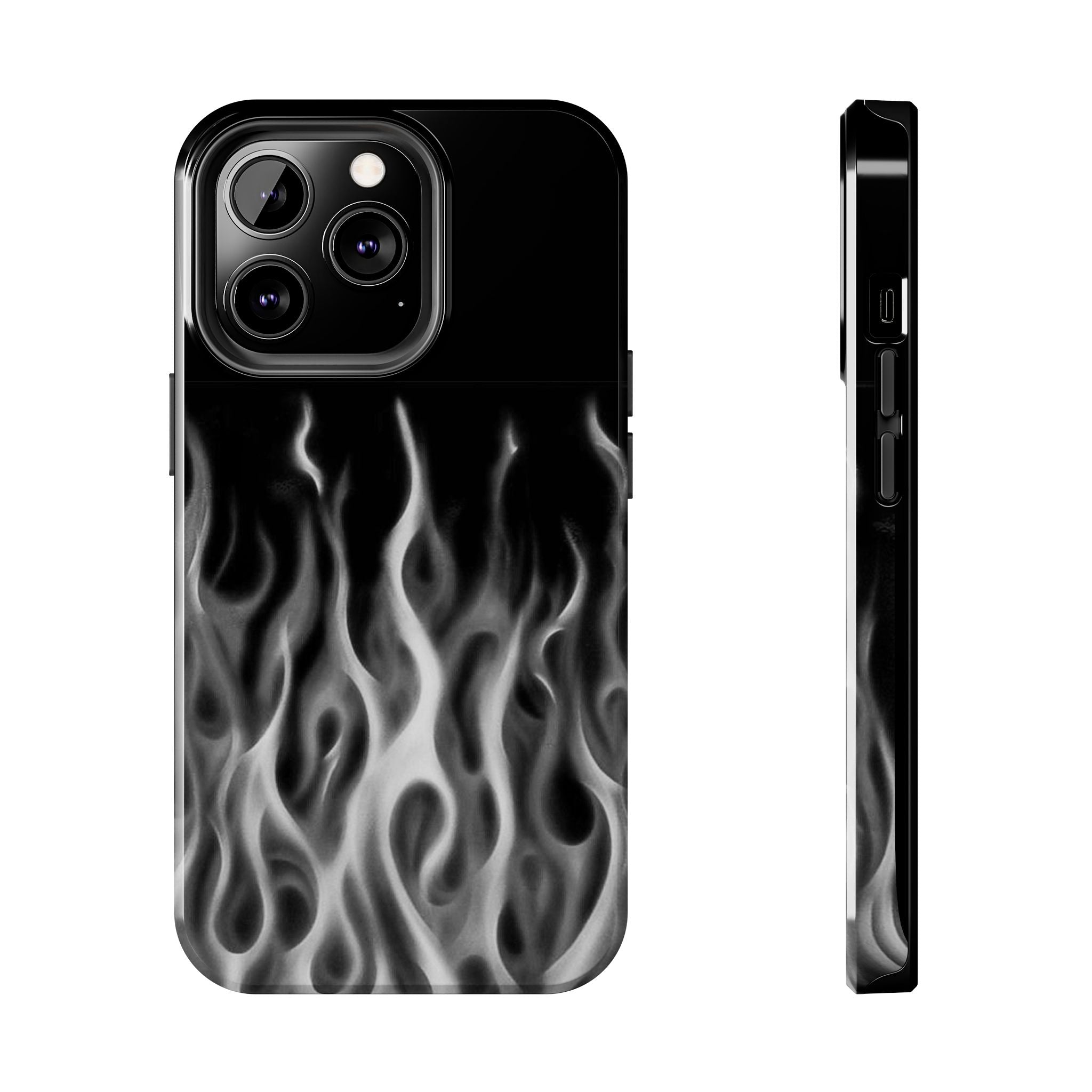 White Airbrush Flames Phone Case  - Tough Impact-Resistant Case