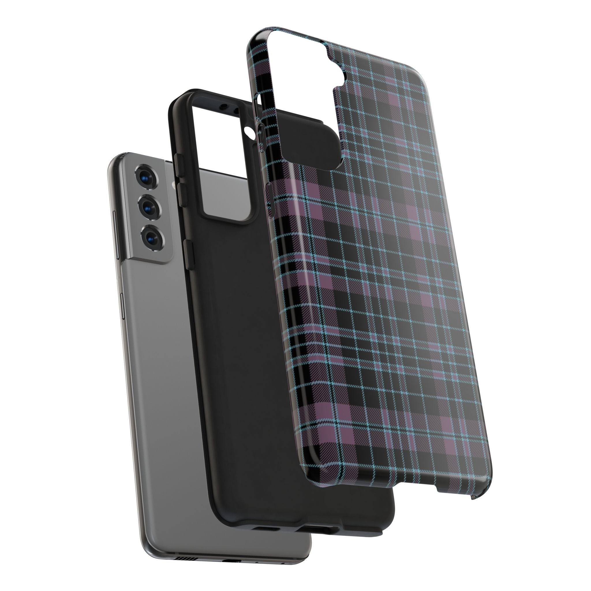 Punk Purple and Blue Plaid Phone Case