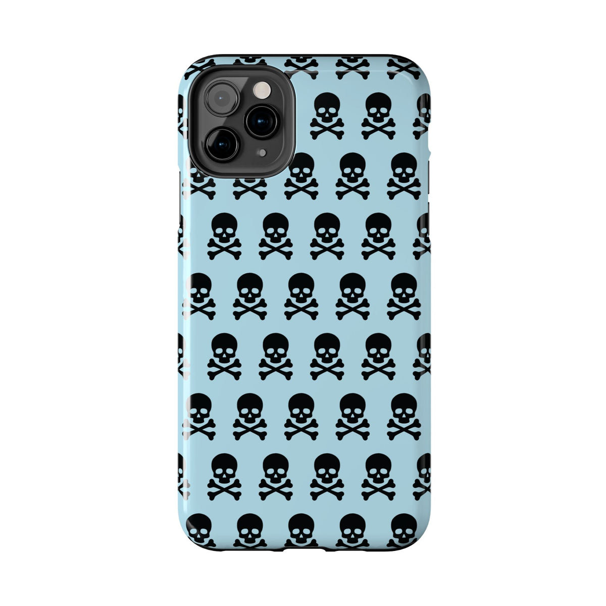 Blue Punk Skull Print Phone Case