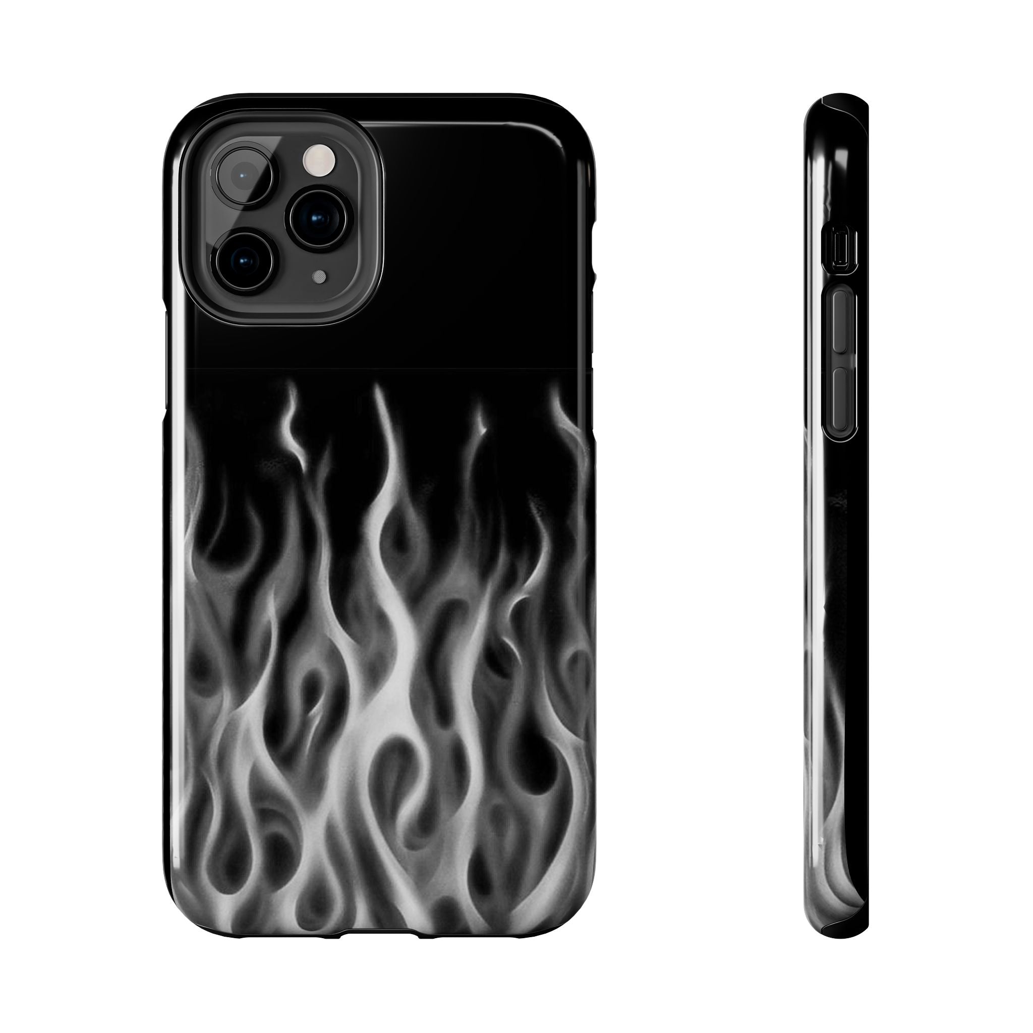 White Airbrush Flames Phone Case  - Tough Impact-Resistant Case