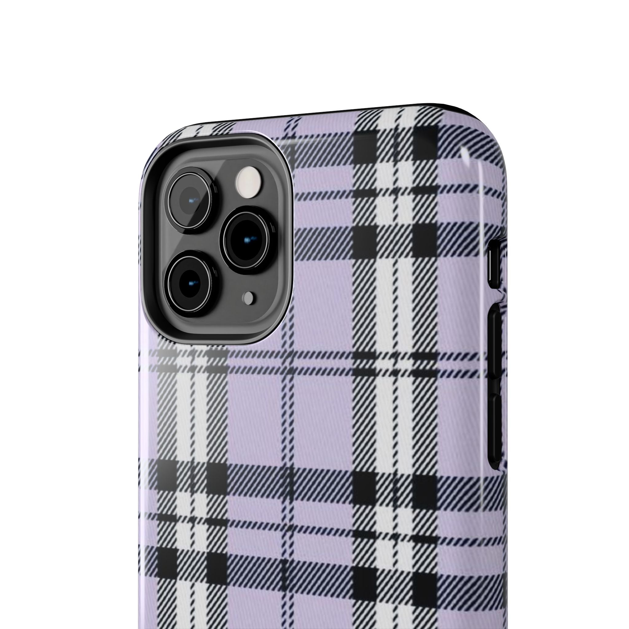 Lavender Light Purple Gingham Plaid Phone Case  - Tough Impact-Resistant Case