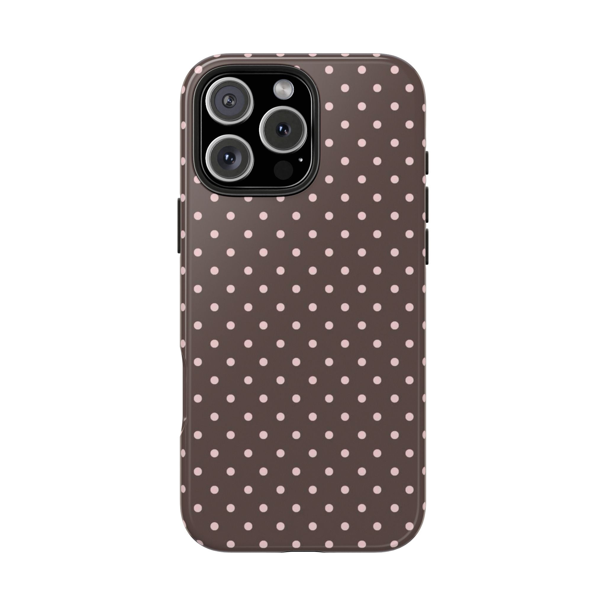Brown with Pink Dots Phone Case  - Tough Impact-Resistant Case