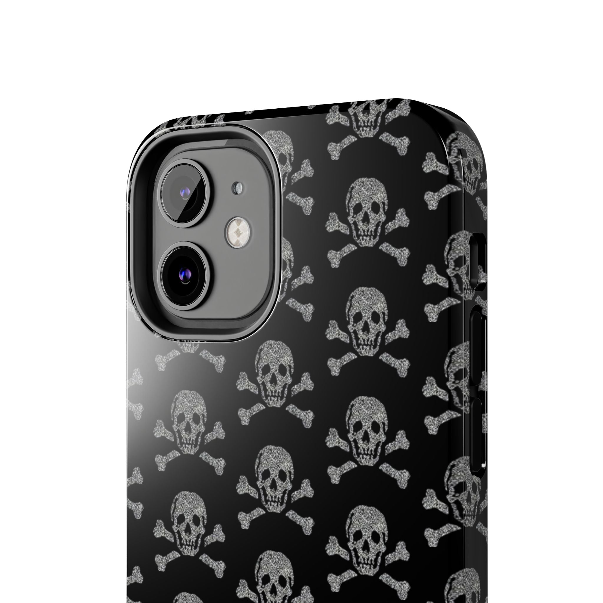 Silver Skull Print Phone Case  - Tough Impact-Resistant Case