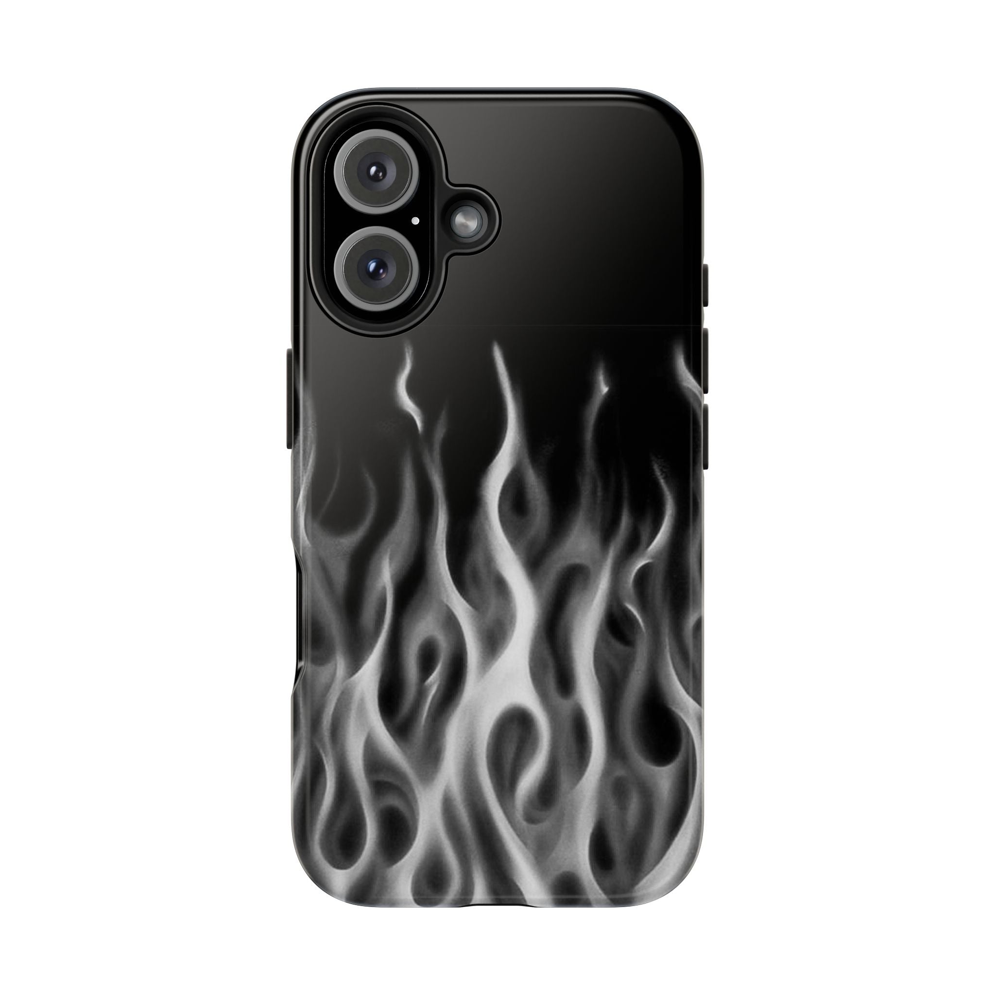 White Airbrush Flames Phone Case  - Tough Impact-Resistant Case