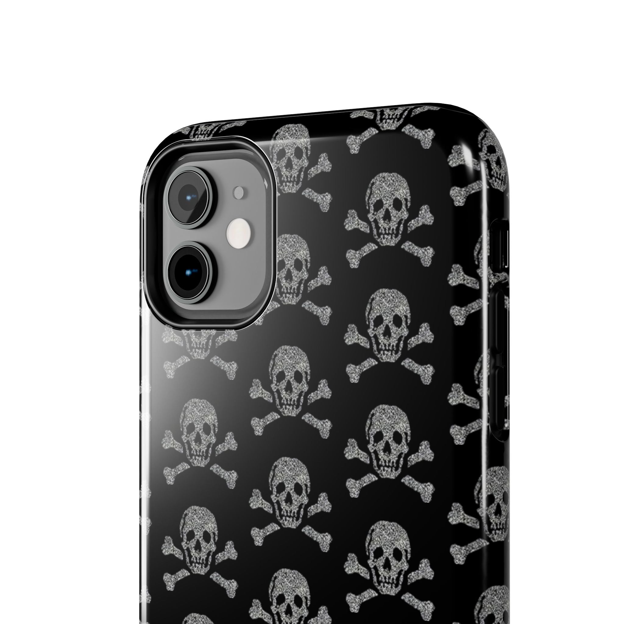 Silver Skull Print Phone Case  - Tough Impact-Resistant Case