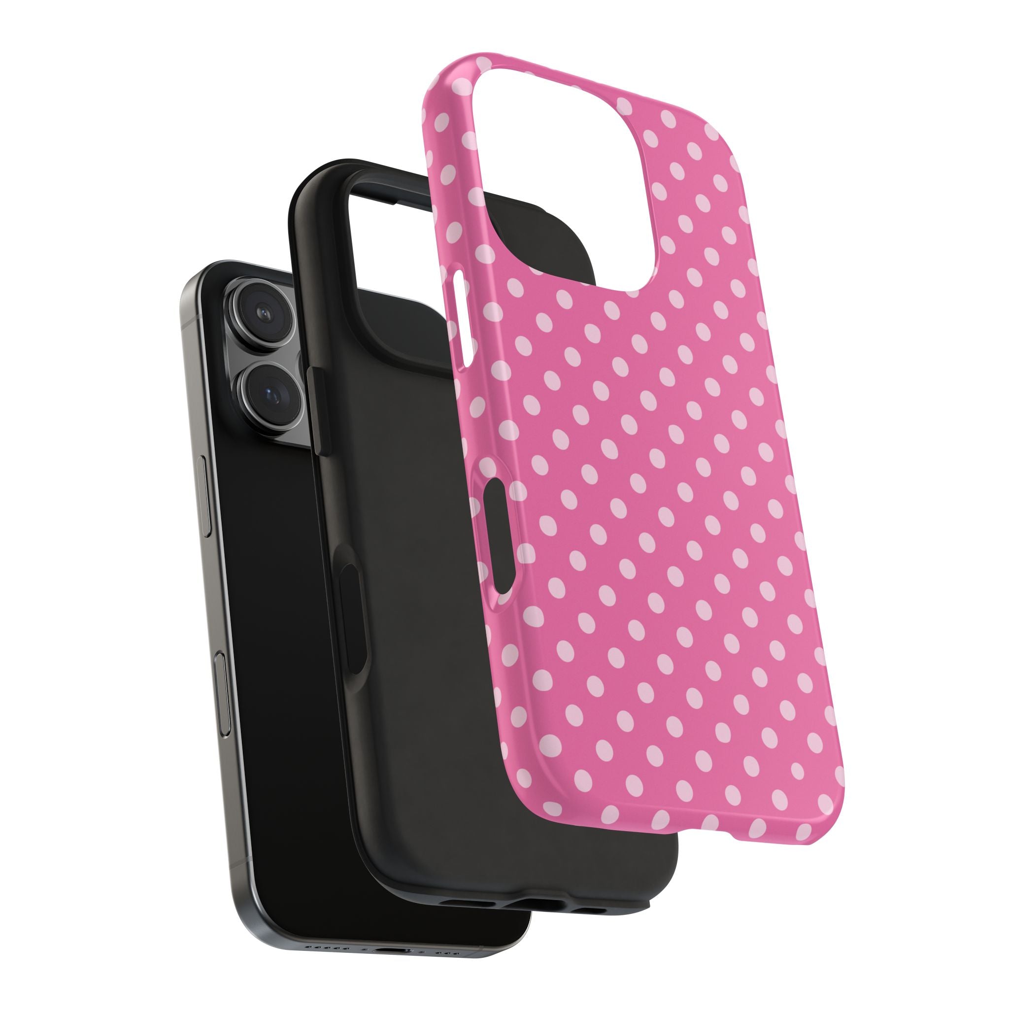 Pink on Pink Polka Dot Phone Case  - Tough Impact-Resistant Case
