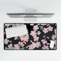Textured Florals with black background - Mouse pad large desk mats