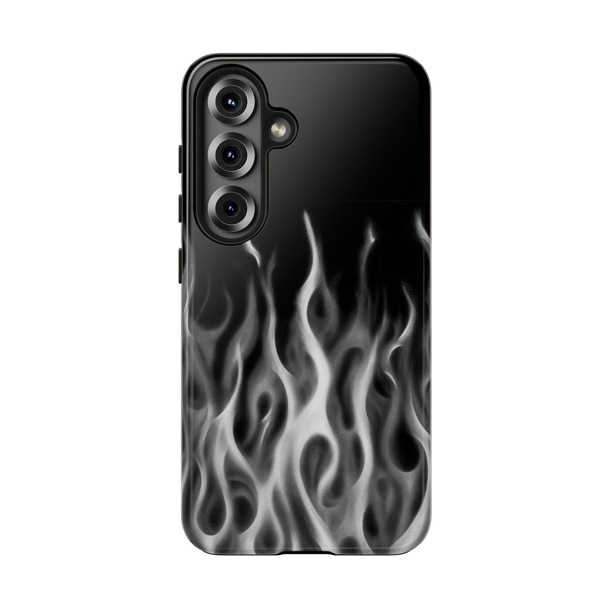 White Airbrush Flames Phone Case  - Tough Impact-Resistant Case
