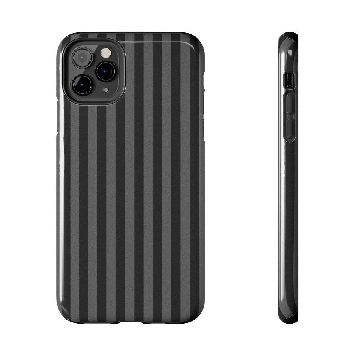 Dark Grey and Black Stripes Phone Case