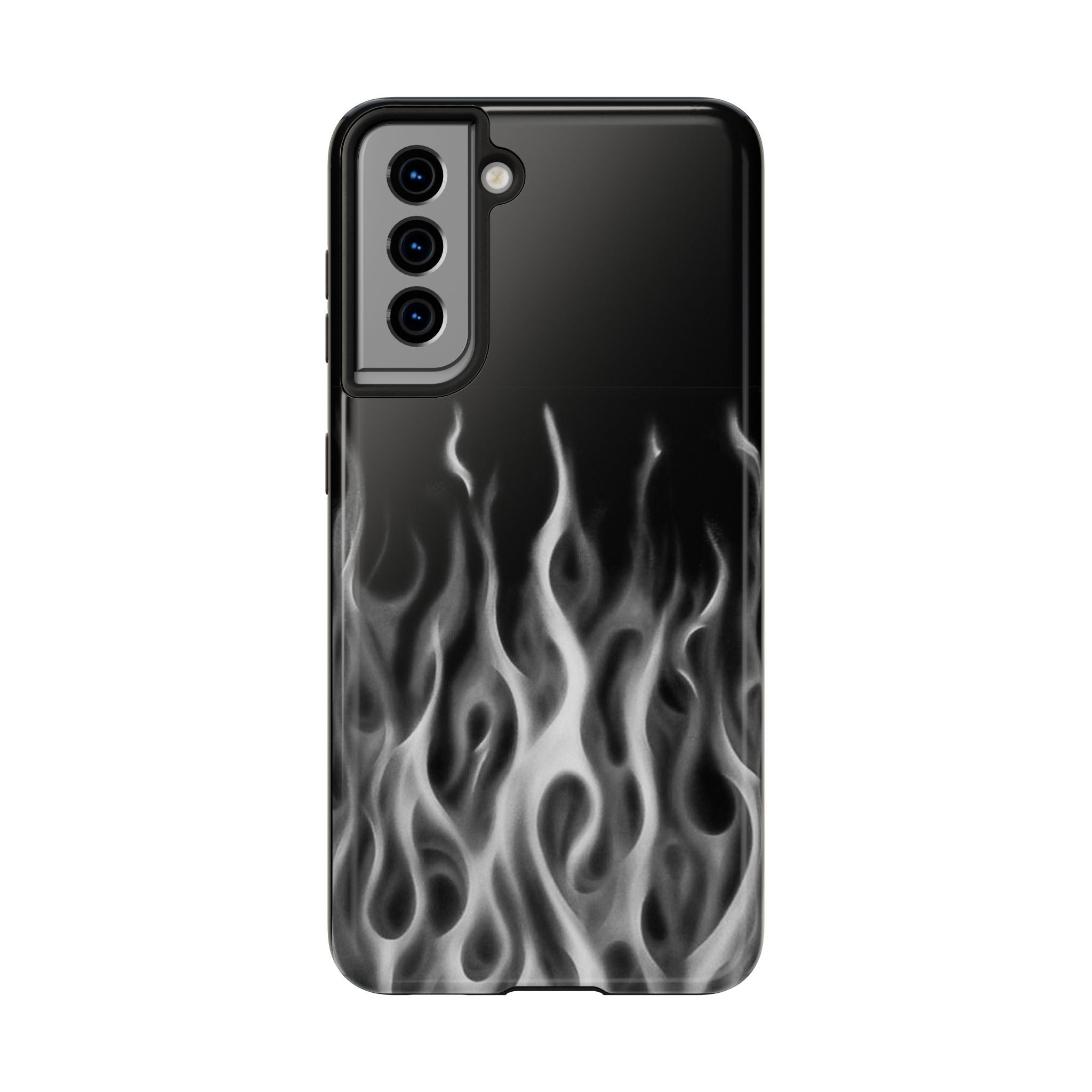 White Airbrush Flames Phone Case  - Tough Impact-Resistant Case
