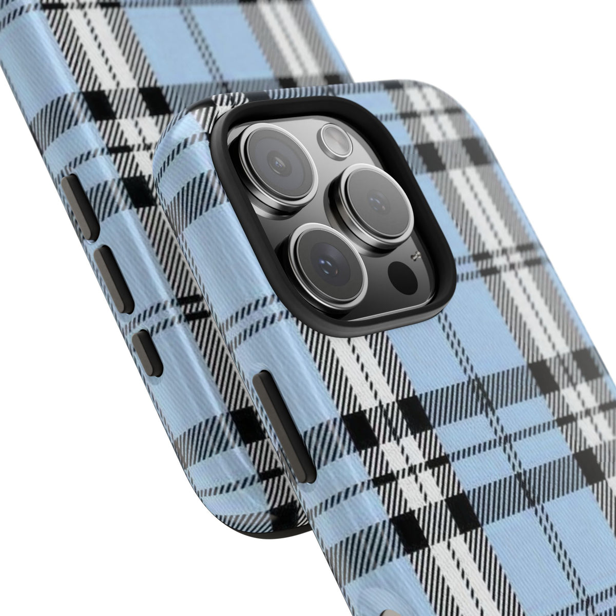 Light Baby Blue Gingham Plaid Phone Case