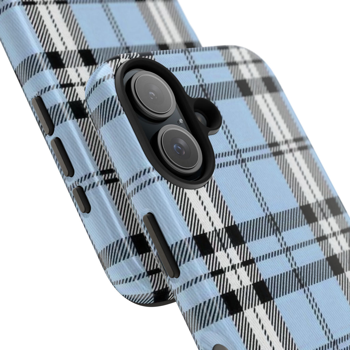 Light Baby Blue Gingham Plaid Phone Case