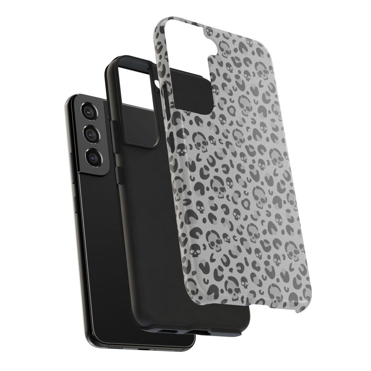 Skull Cheetah Grey Leopard Phone Case