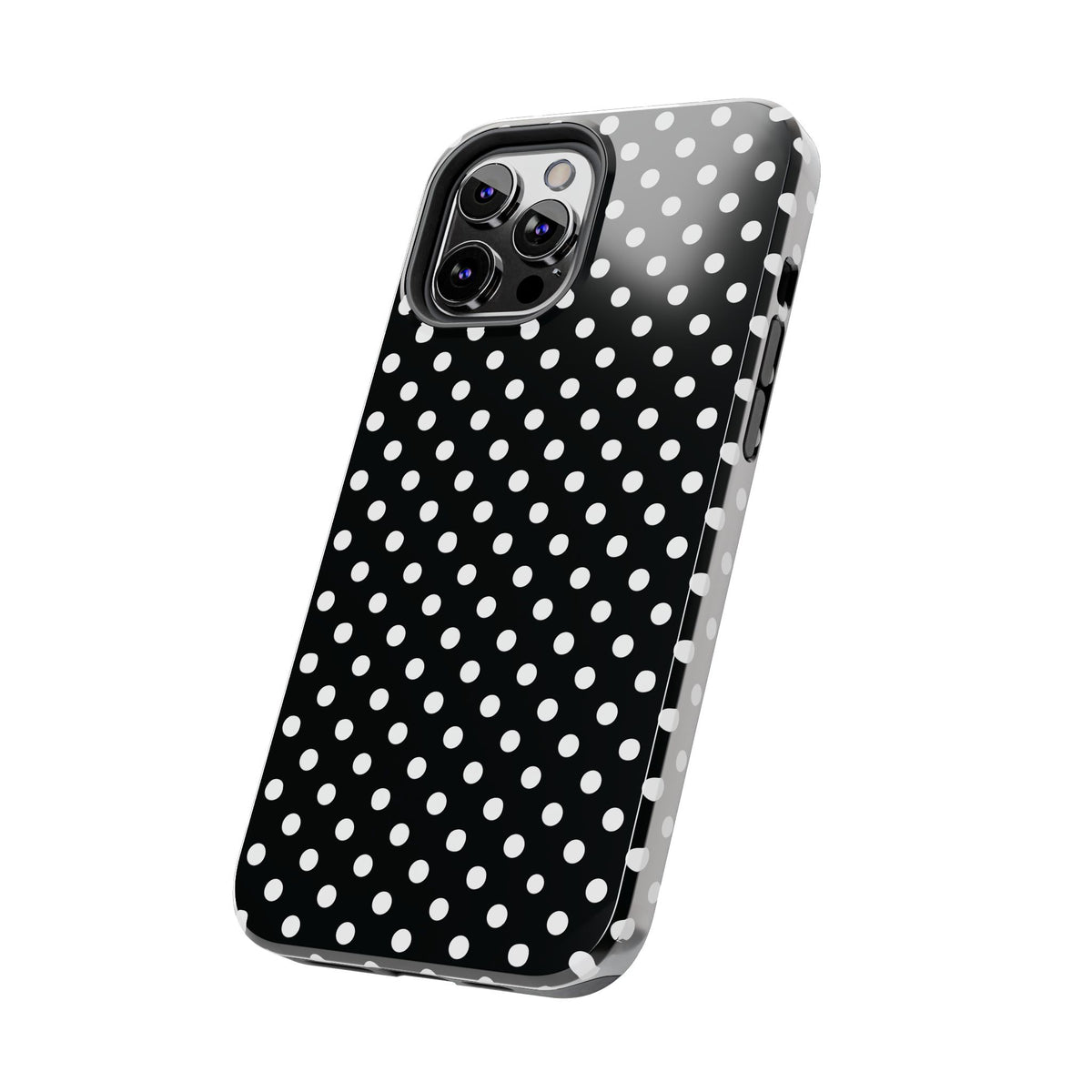 Black and White Polka Dot Phone Case  - Tough Impact-Resistant Case