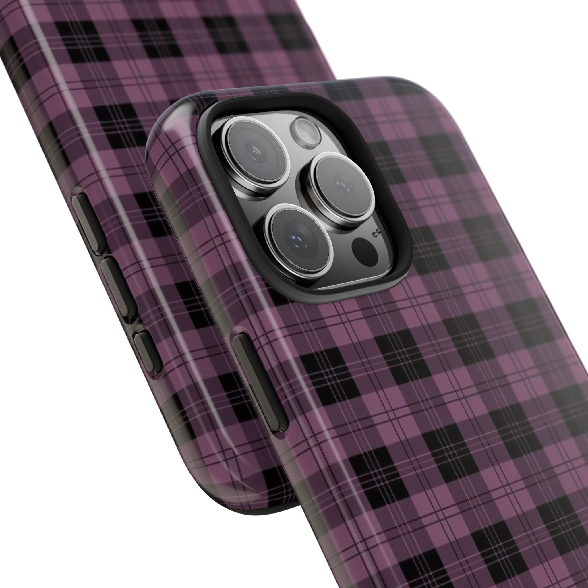 Emo Dark Pink Gingham Plaid Phone Case  - Tough Impact-Resistant Case