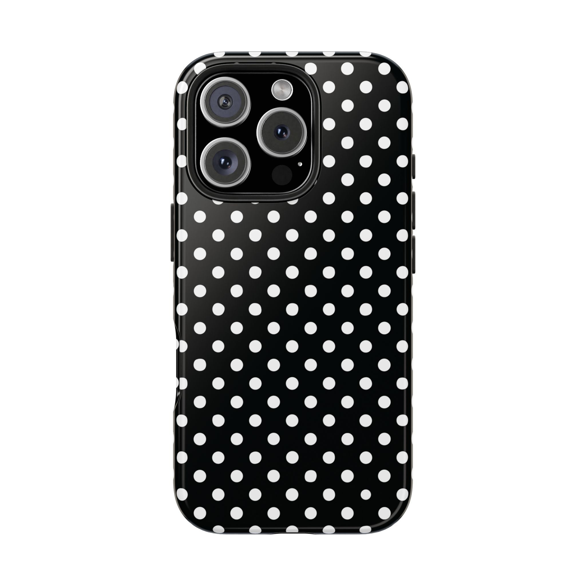 Black and White Polka Dot Phone Case  - Tough Impact-Resistant Case