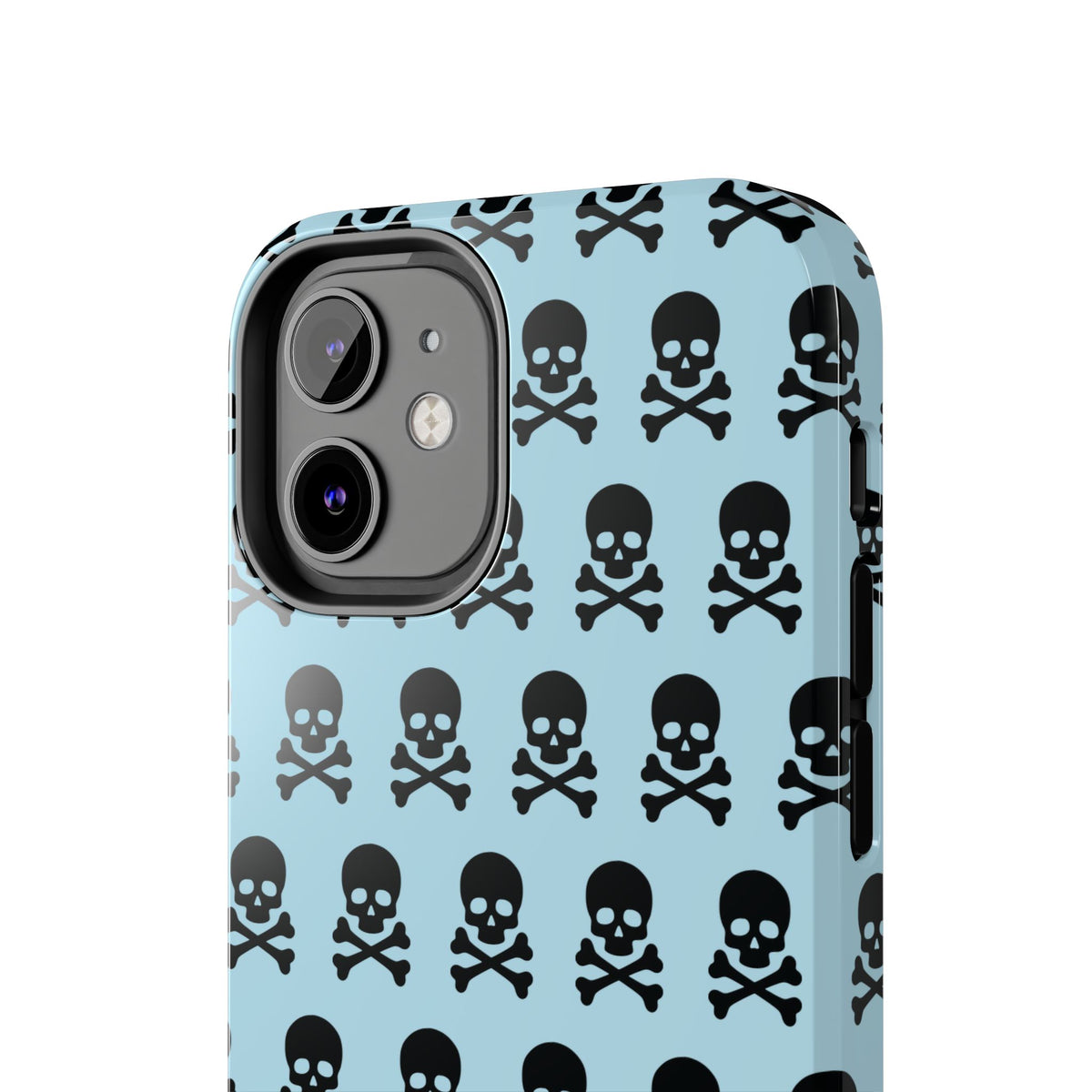 Blue Punk Skull Print Phone Case