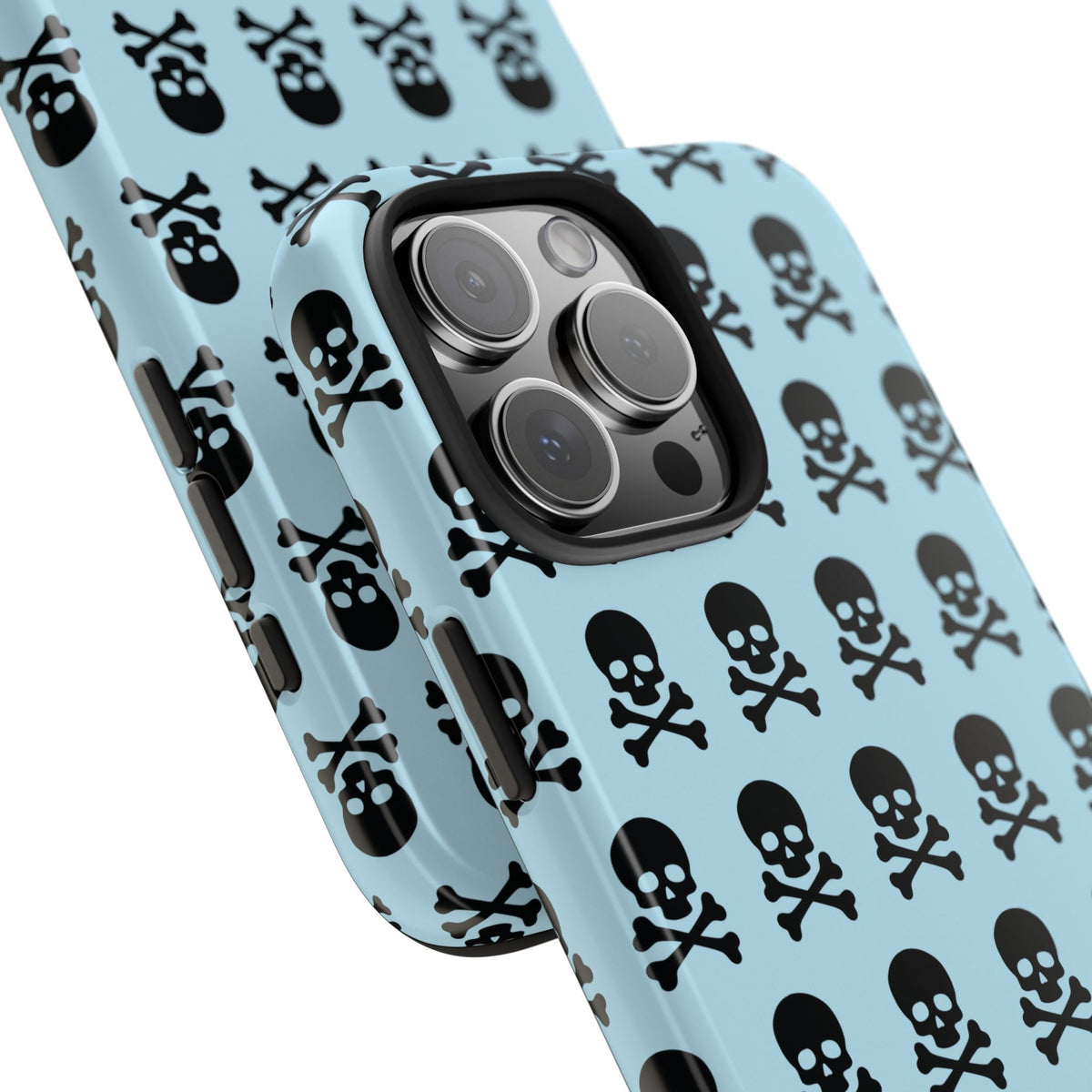 Blue Punk Skull Print Phone Case