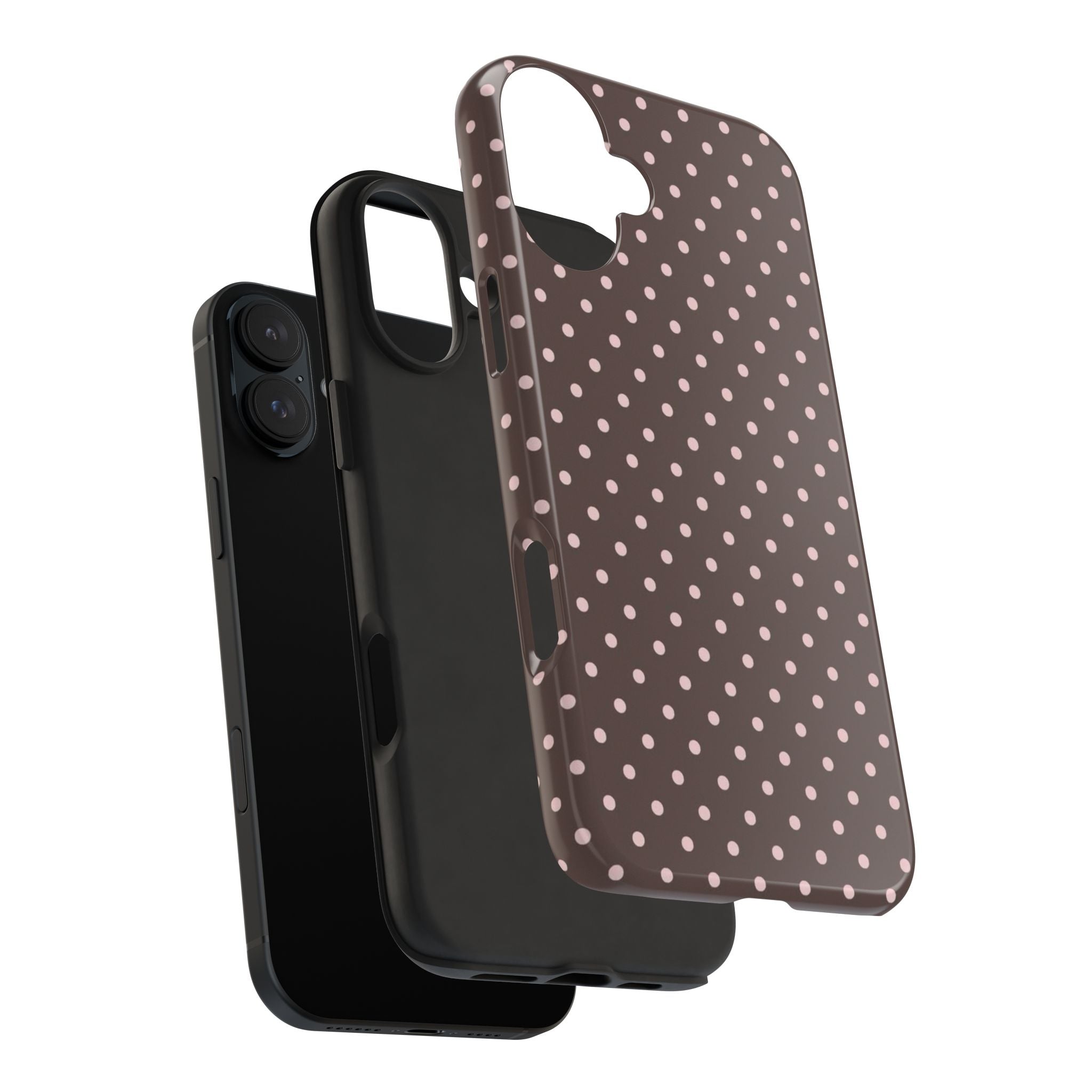 Brown with Pink Dots Phone Case  - Tough Impact-Resistant Case