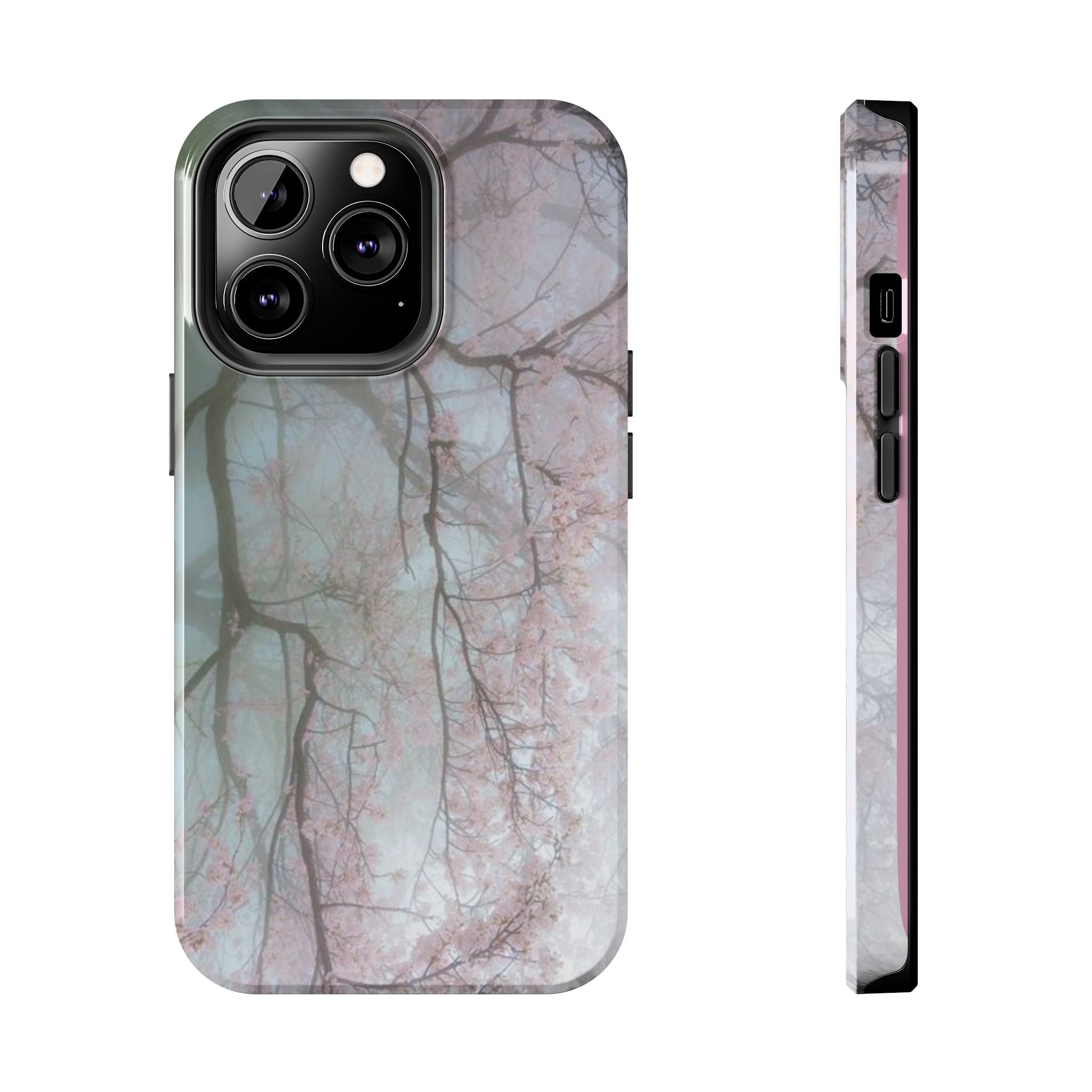 Foggy Cherry Blossom Cyber Phone Case  - Tough Impact-Resistant Case