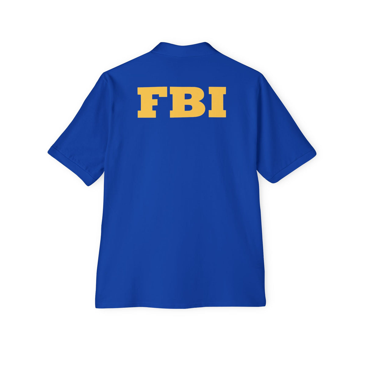 FBI Custom Halloween Polo Shirt Badge Logos on Front and Back - Men's Piqué Polo