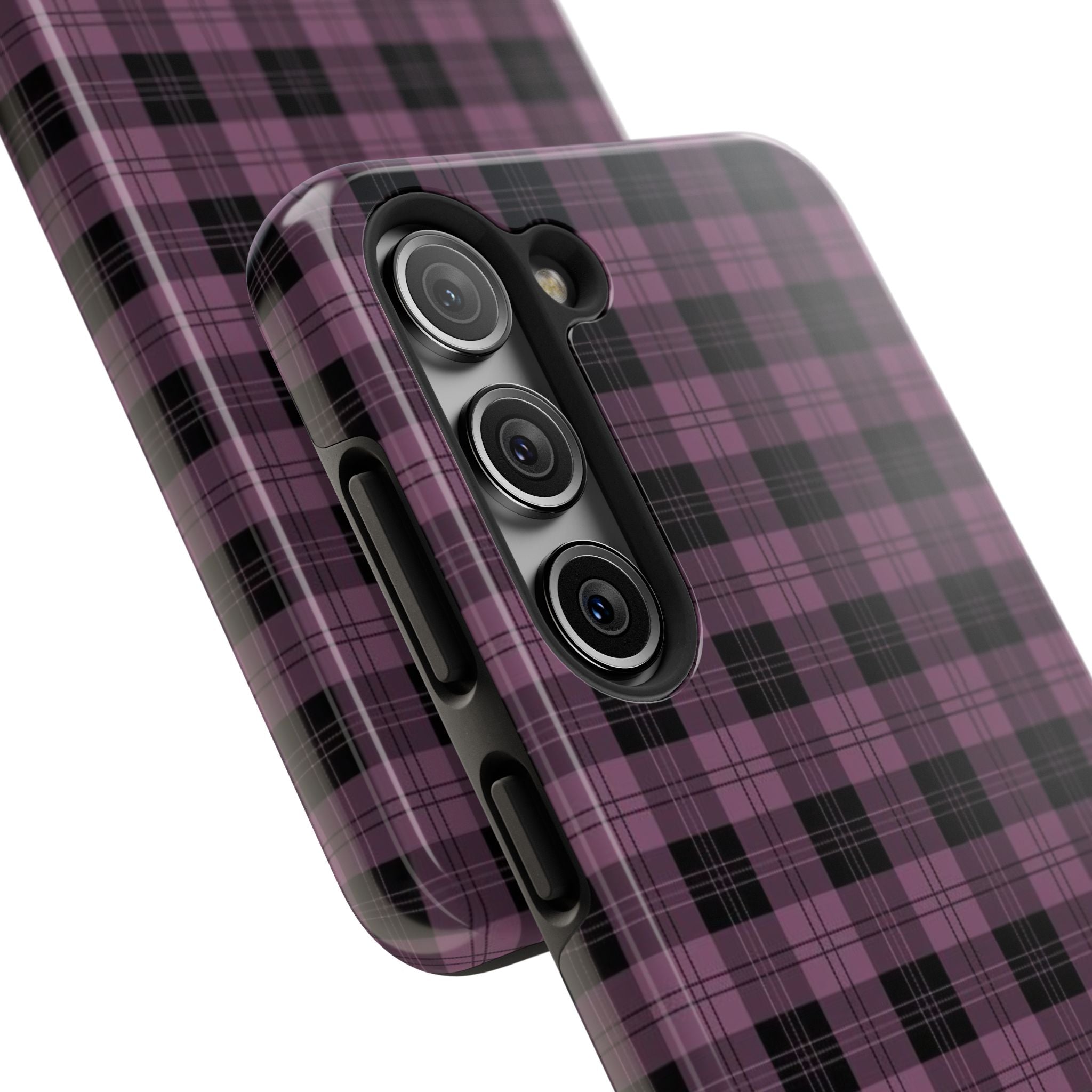Emo Dark Pink Gingham Plaid Phone Case  - Tough Impact-Resistant Case