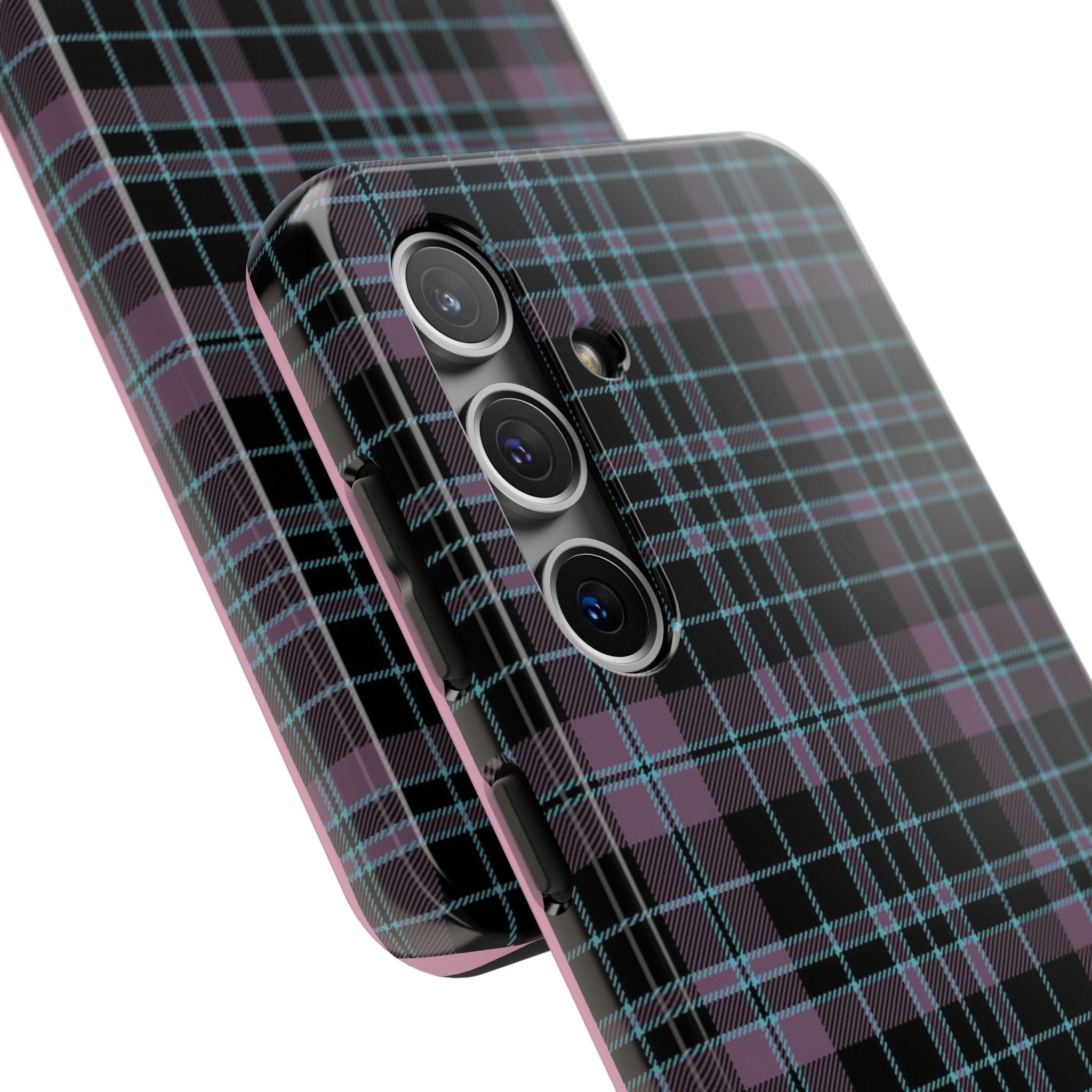 Punk Purple and Blue Plaid Phone Case