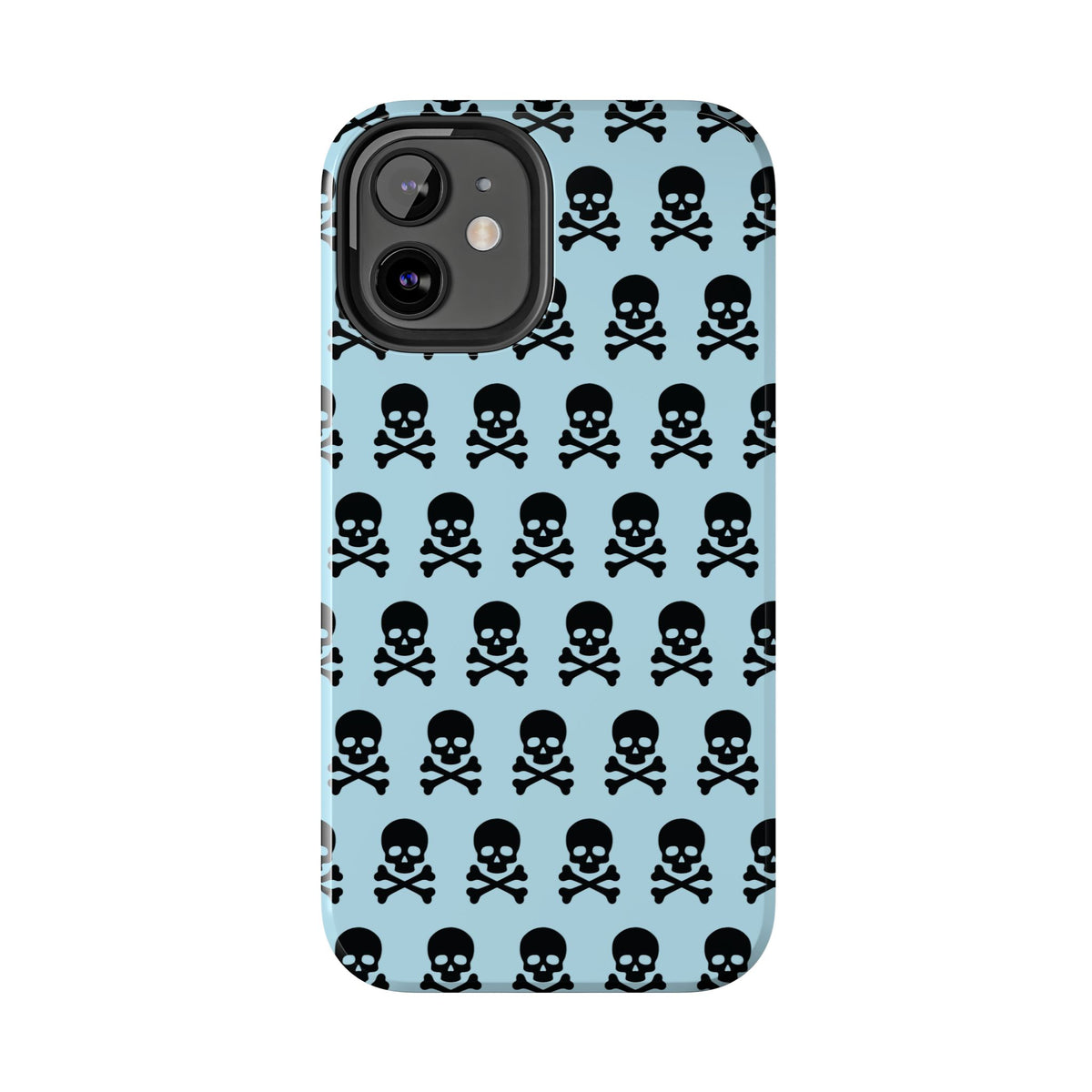 Blue Punk Skull Print Phone Case