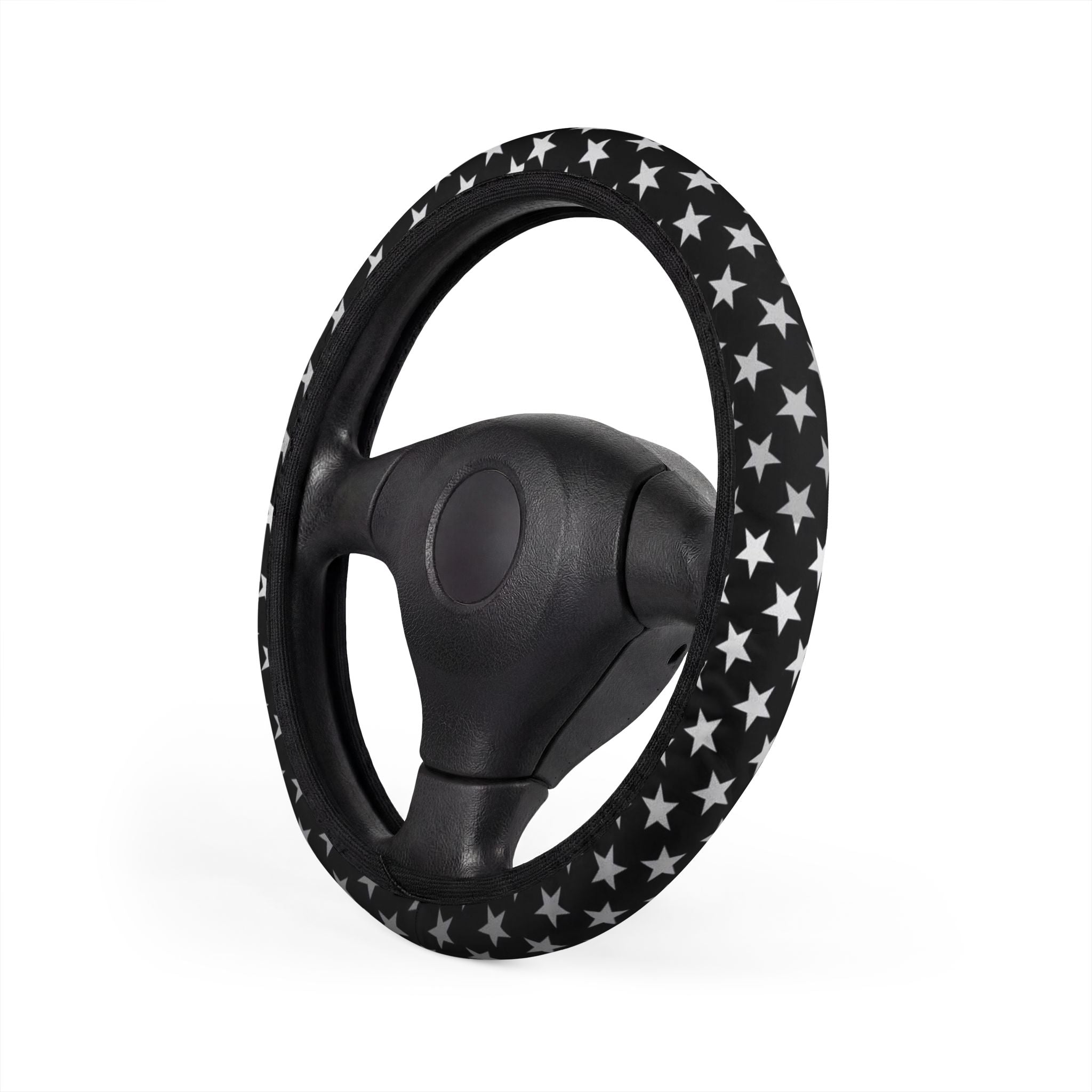 Black & White Stars Car Steering Wheel Cover