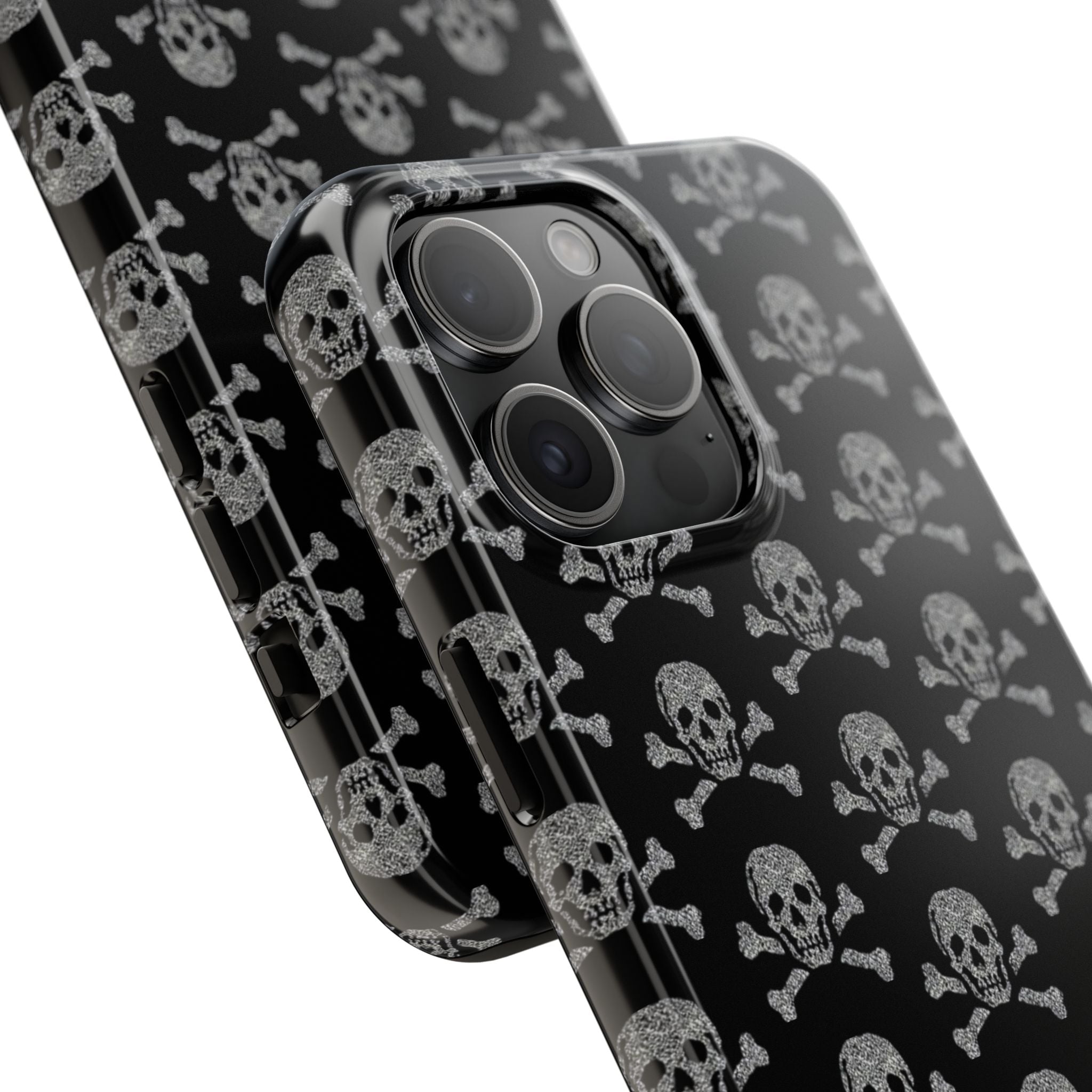 Silver Skull Print Phone Case  - Tough Impact-Resistant Case