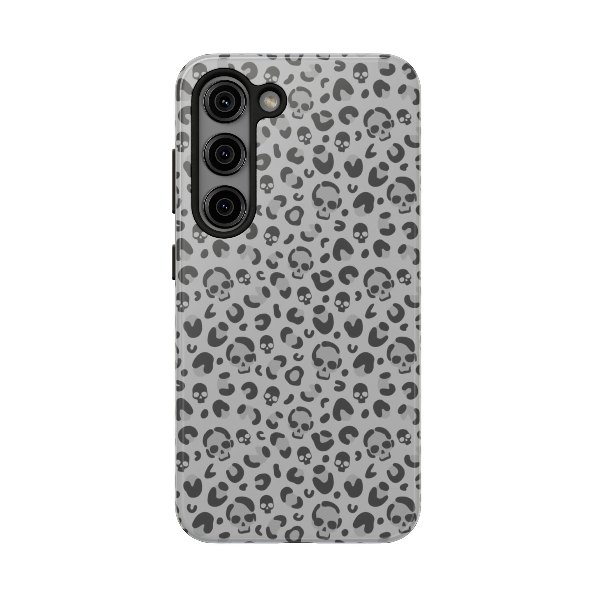 Skull Cheetah Grey Leopard Phone Case