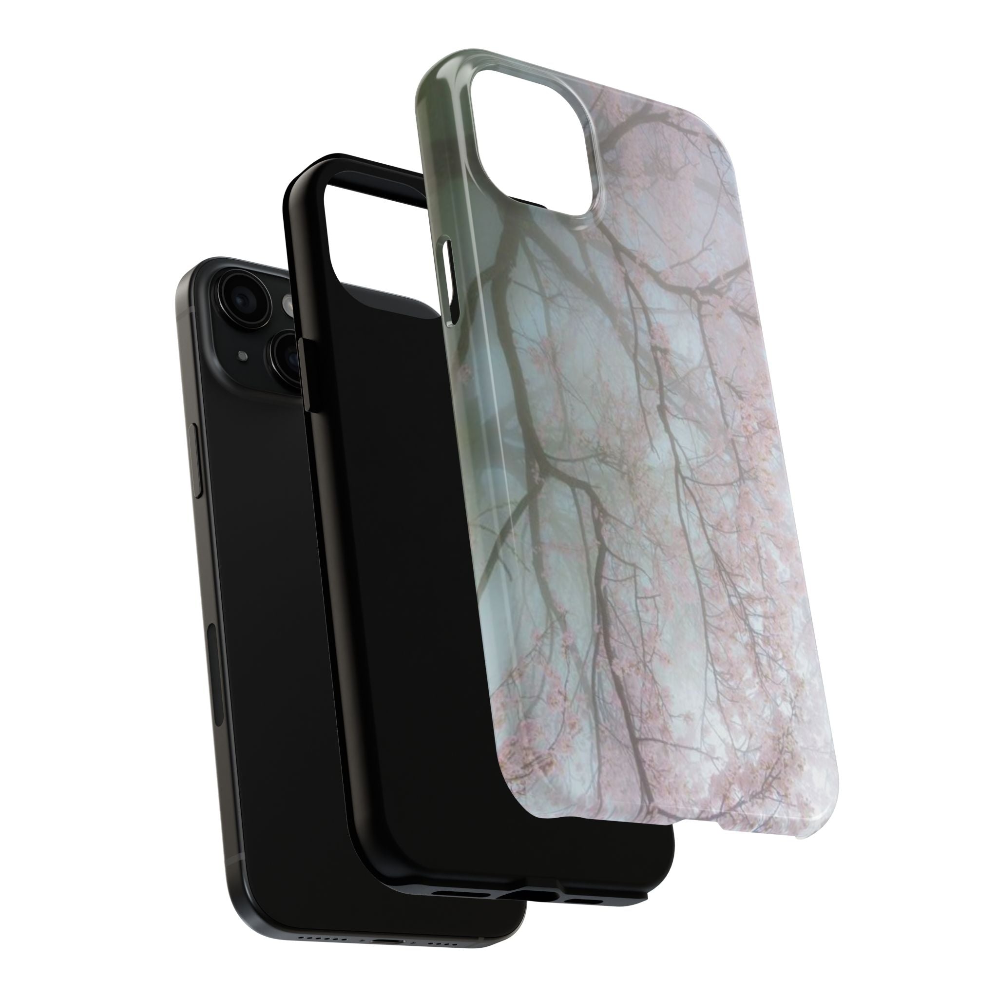 Foggy Cherry Blossom Cyber Phone Case  - Tough Impact-Resistant Case