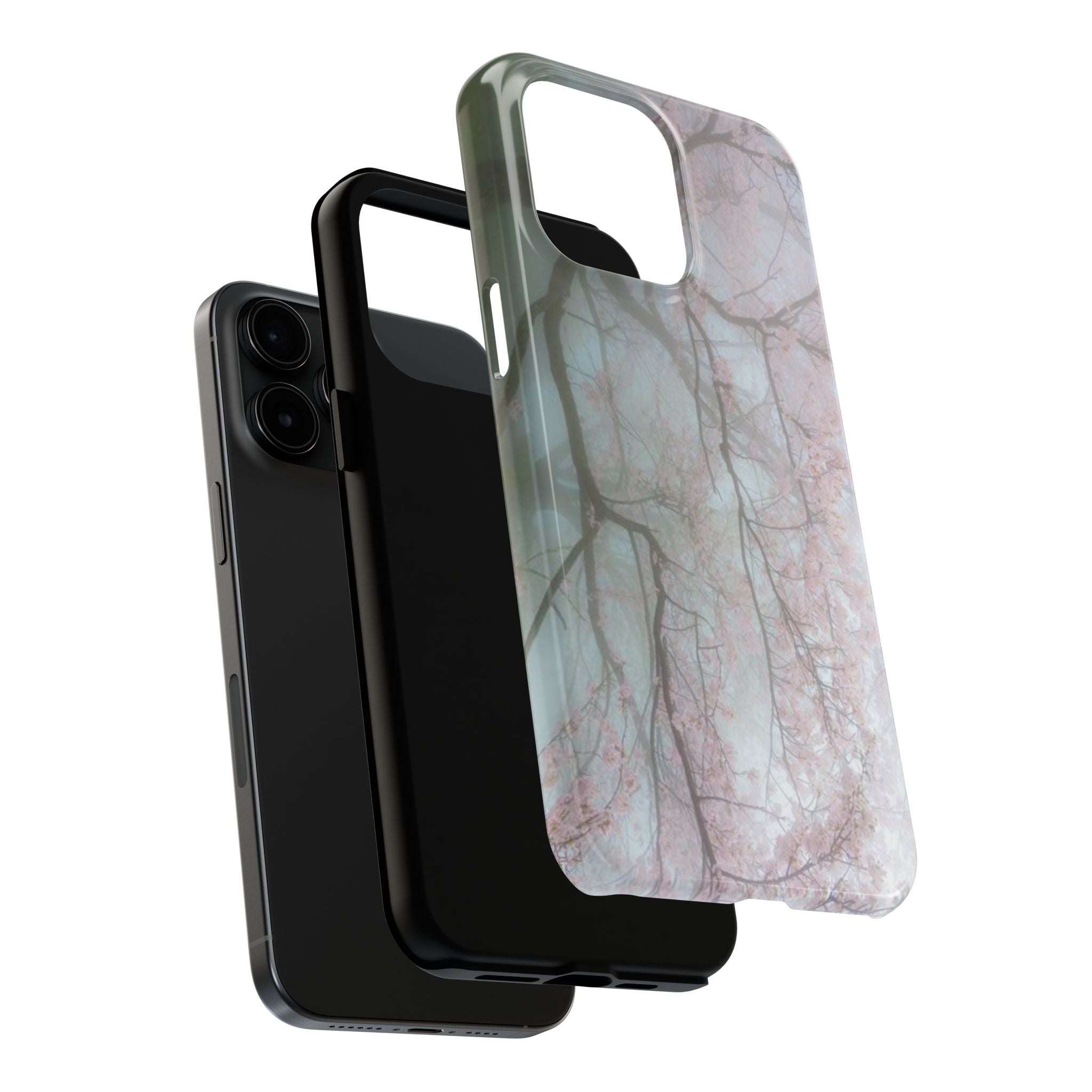 Foggy Cherry Blossom Cyber Phone Case  - Tough Impact-Resistant Case
